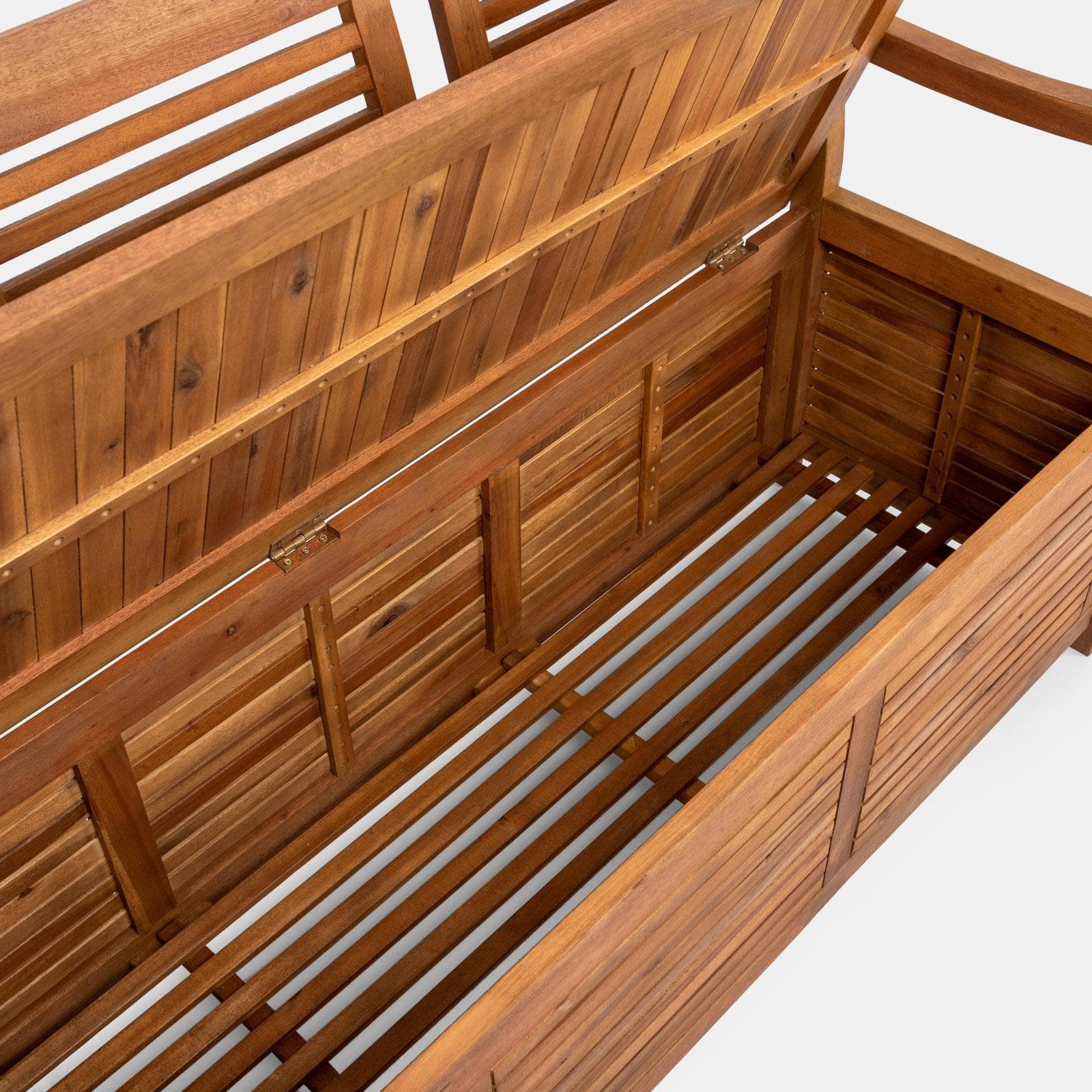 Panca con contenitore 157x90h cm in legno di acacia - Paja