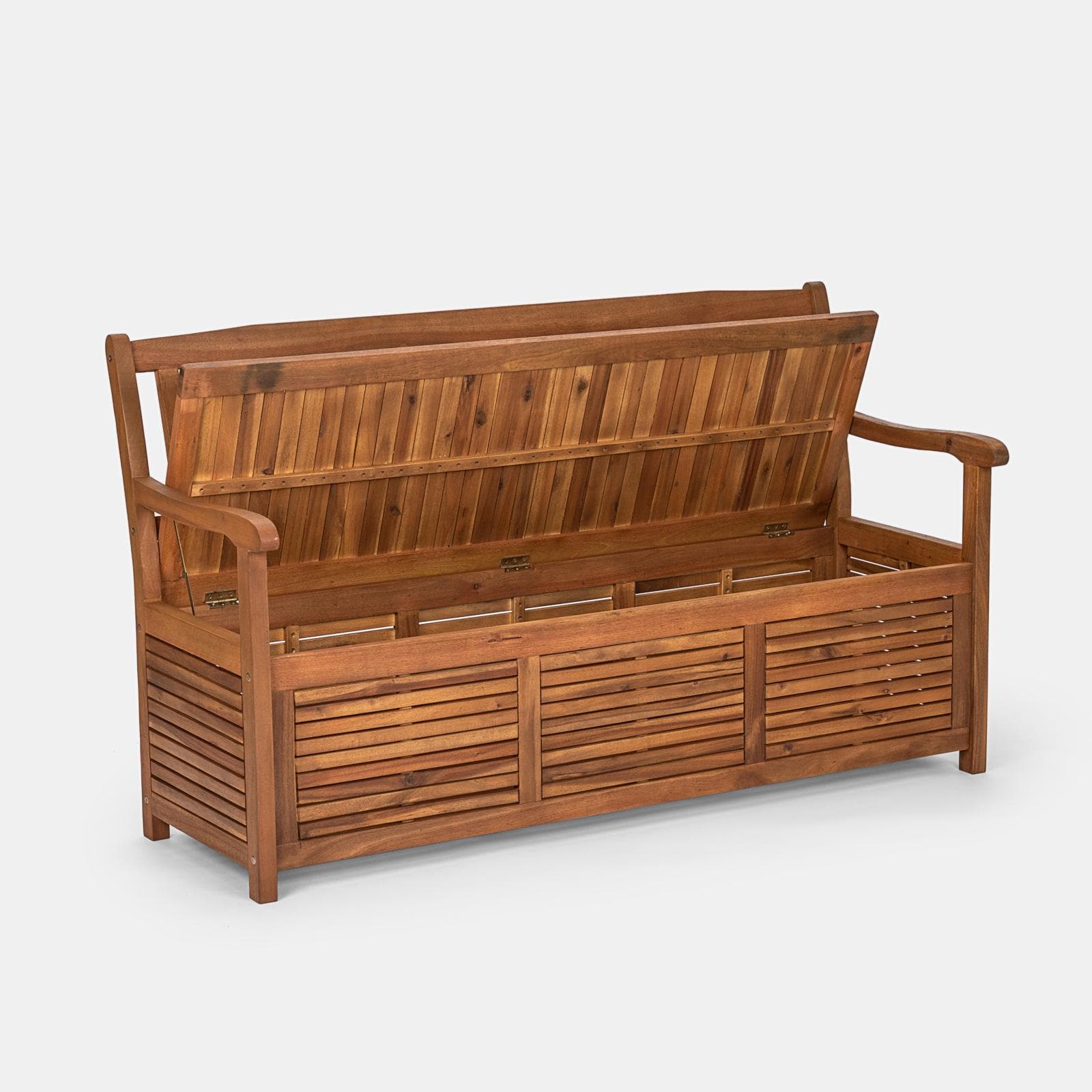 Panca con contenitore 157x90h cm in legno di acacia - Paja