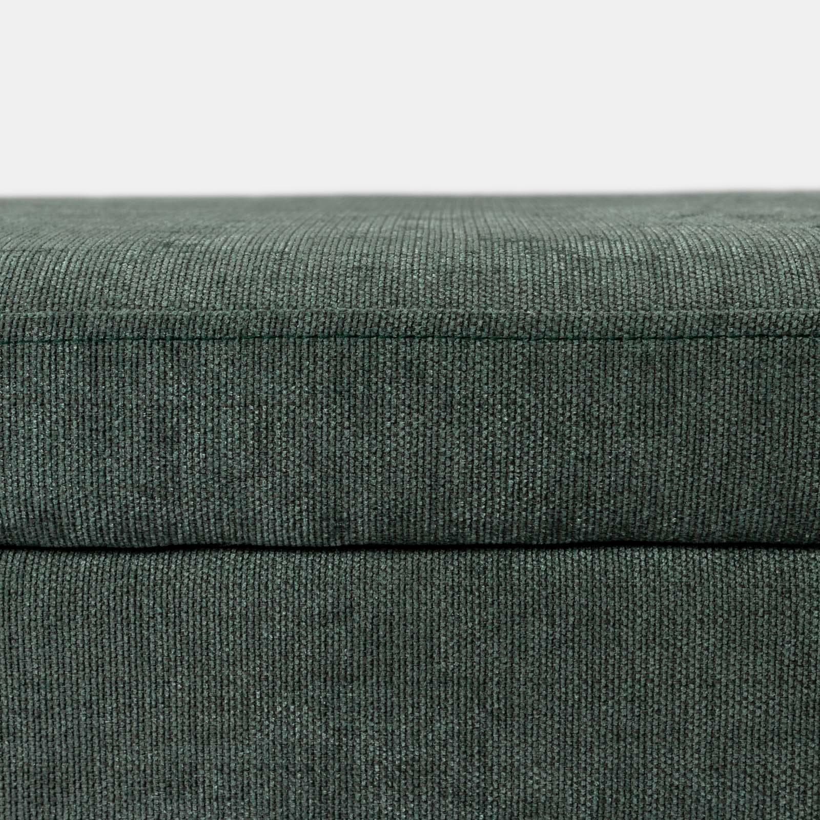 Panca contenitore 151x50h cm in tessuto verde salvia con cuscini inclusi - Levia