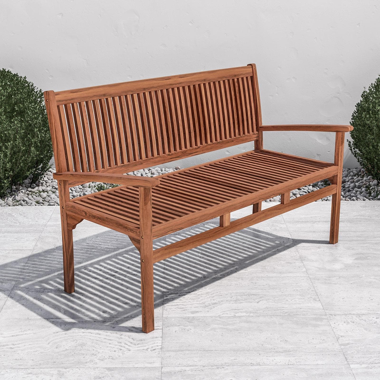 Panchina da giardino 3 posti 150x60 cm in legno teak - Louis