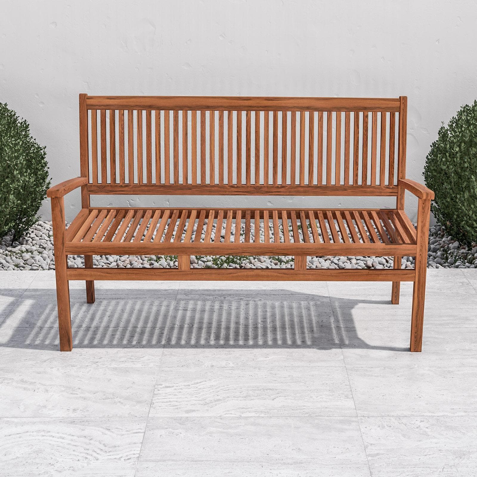 Panchina da giardino 3 posti 150x60 cm in legno teak - Louis