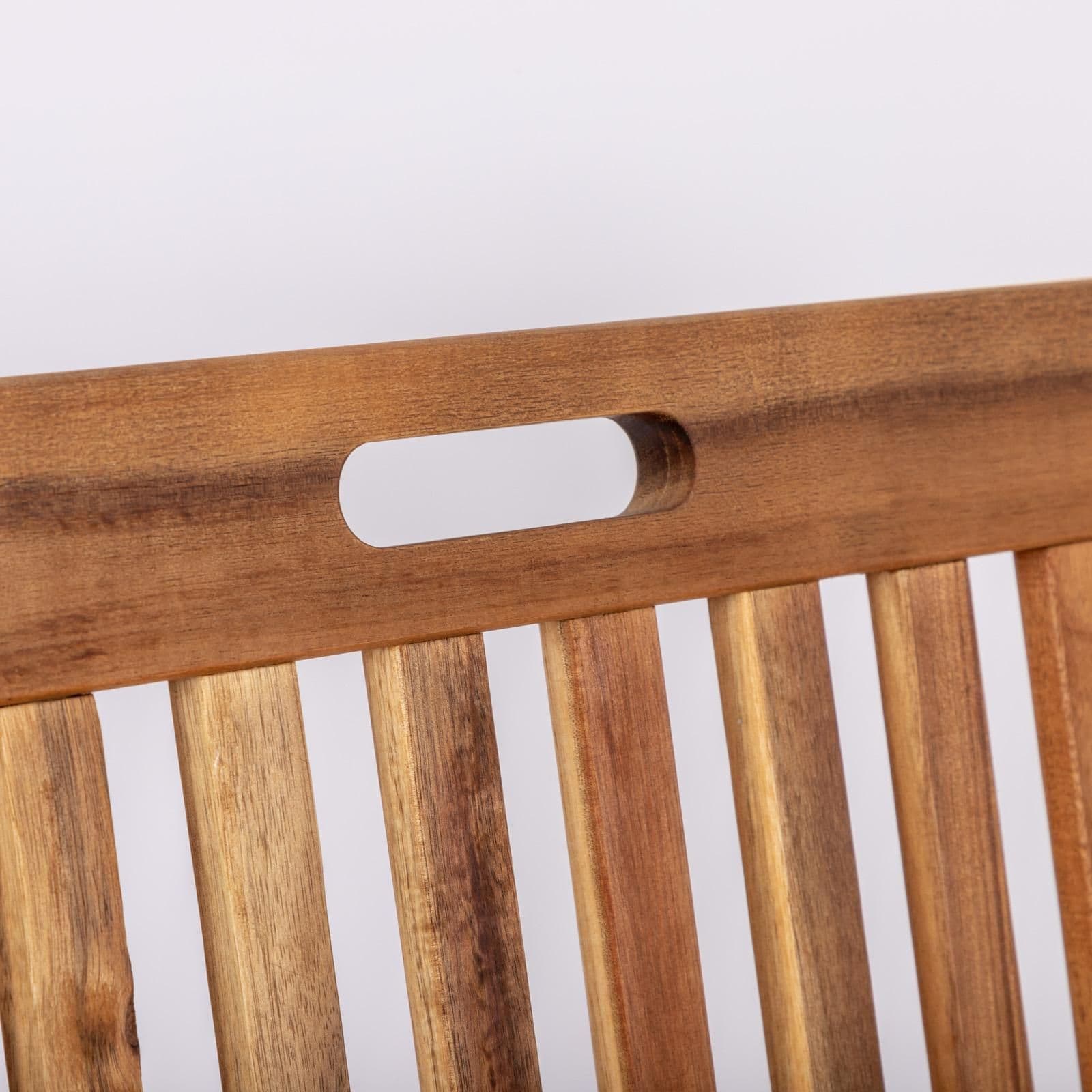Panchina 2 posti in legno di acacia 120x59 cm con braccioli - Paja