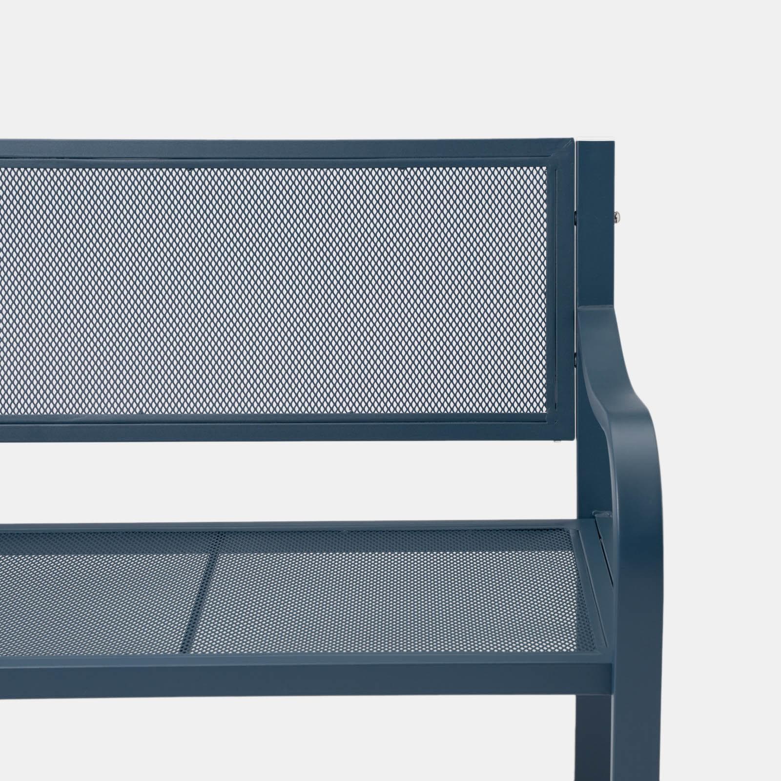 Panchina 2 posti in acciaio blu oceano - Faber