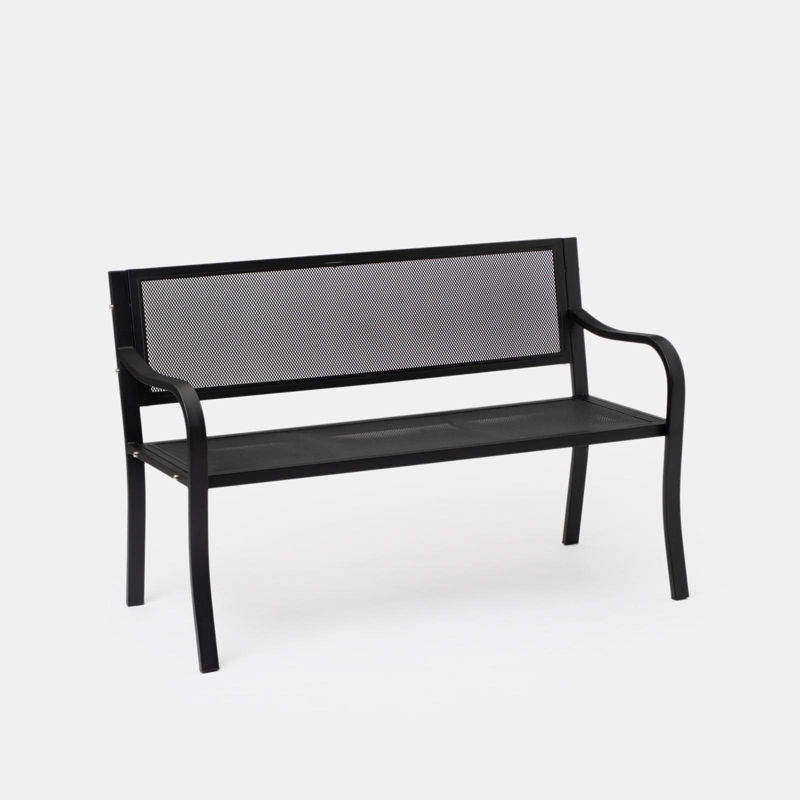 Panchina 2 posti in acciaio nero - Faber