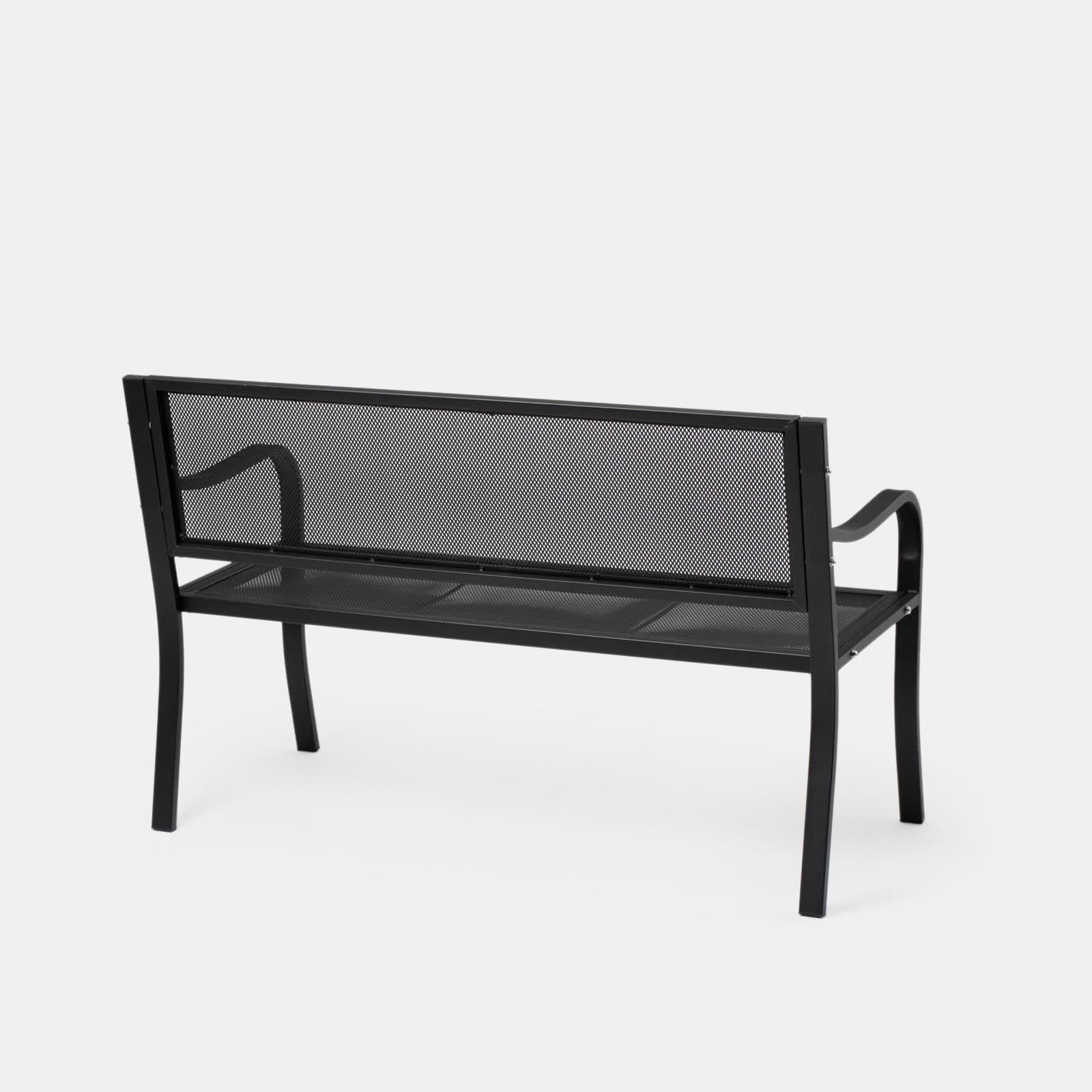 Panchina 2 posti in acciaio nero - Faber