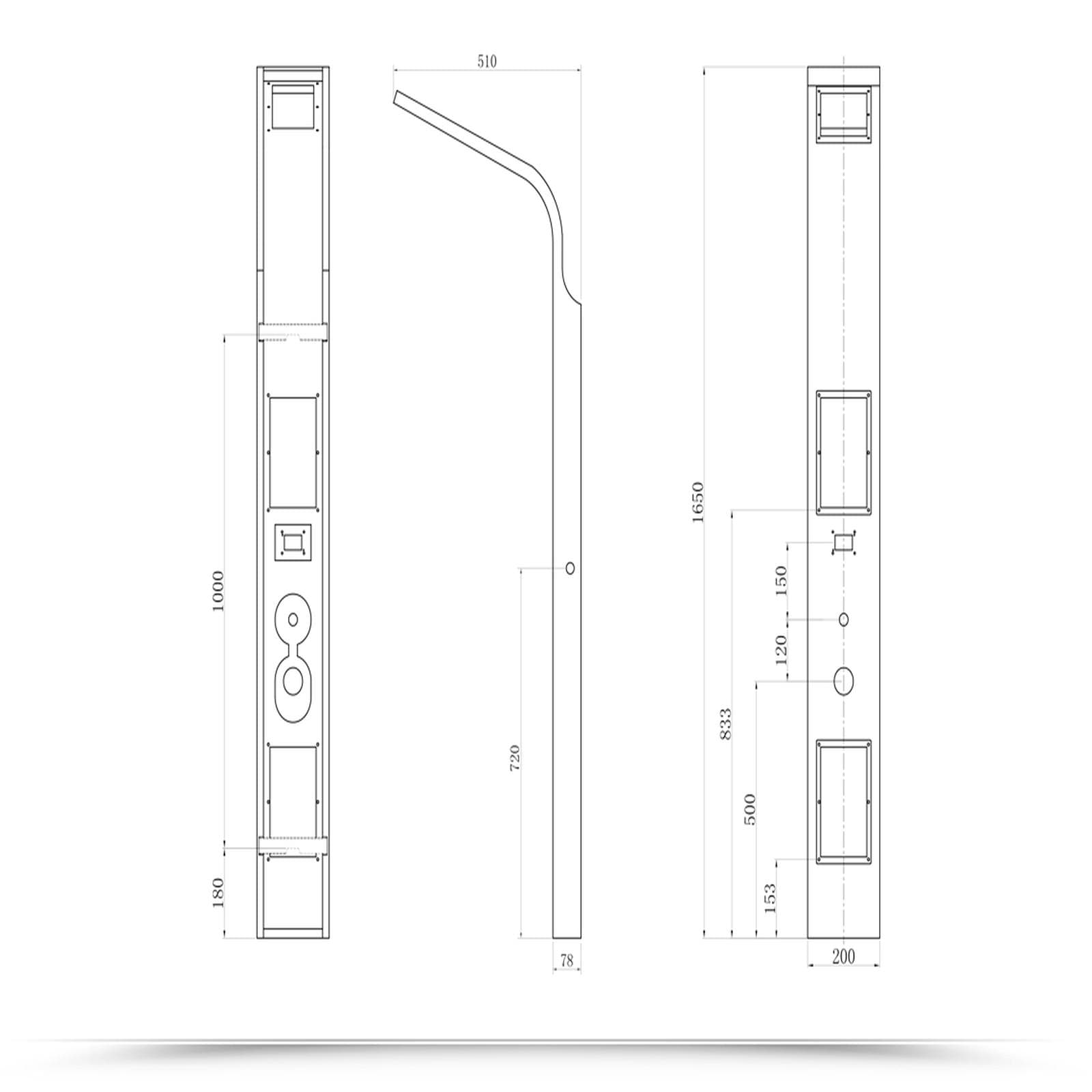 Pannello doccia idromassaggio multigetto finitura legno bambù - Gea