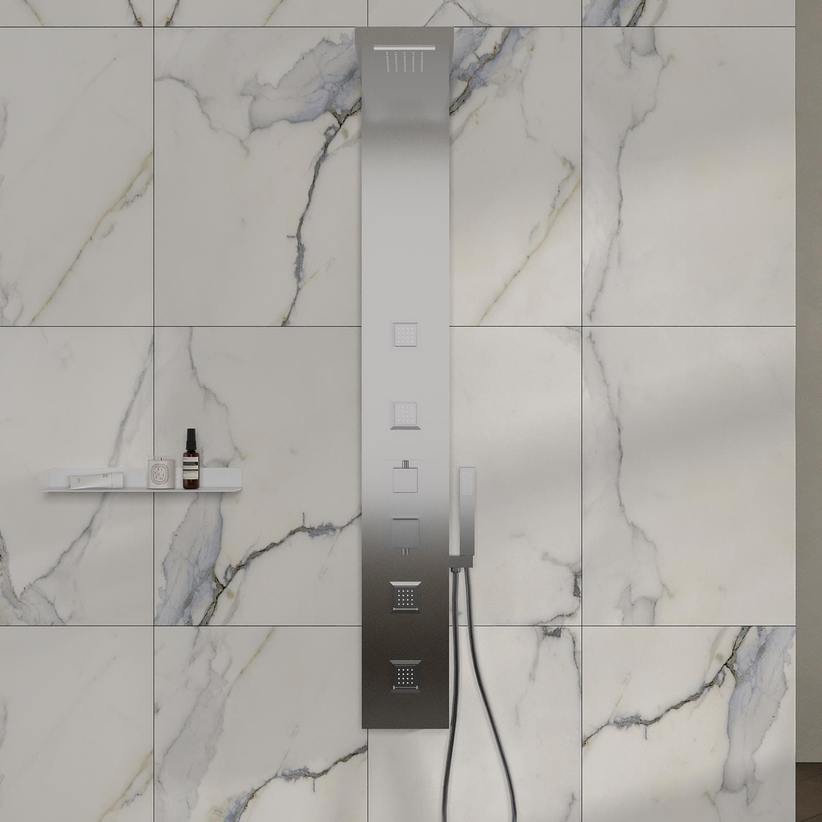 Pannello doccia idromassaggio squadrato con cascata cervicale idroterapia - Keen