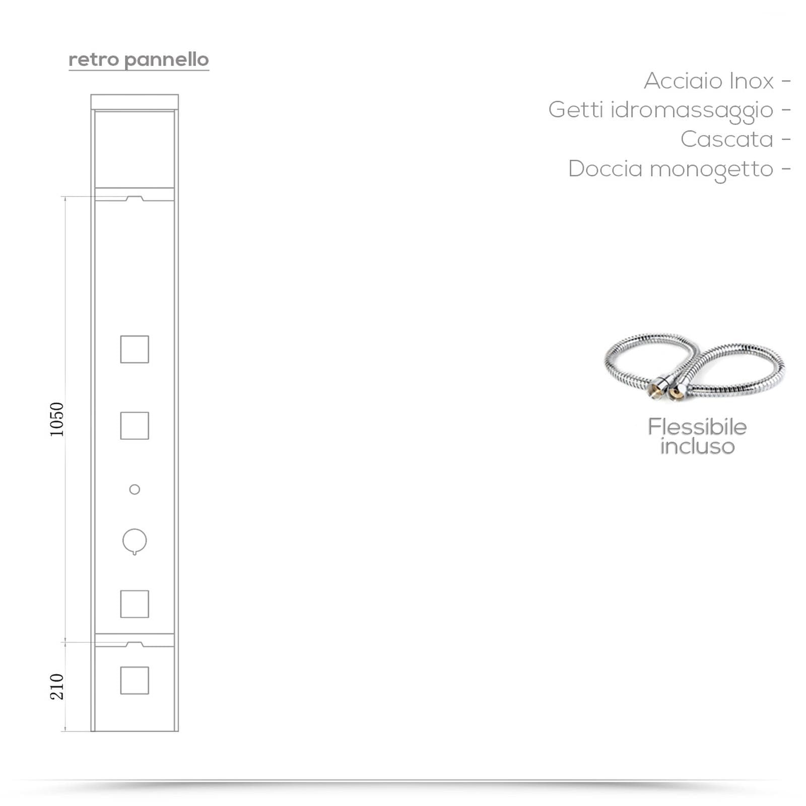 Pannello doccia idromassaggio squadrato con cascata cervicale idroterapia - Keen
