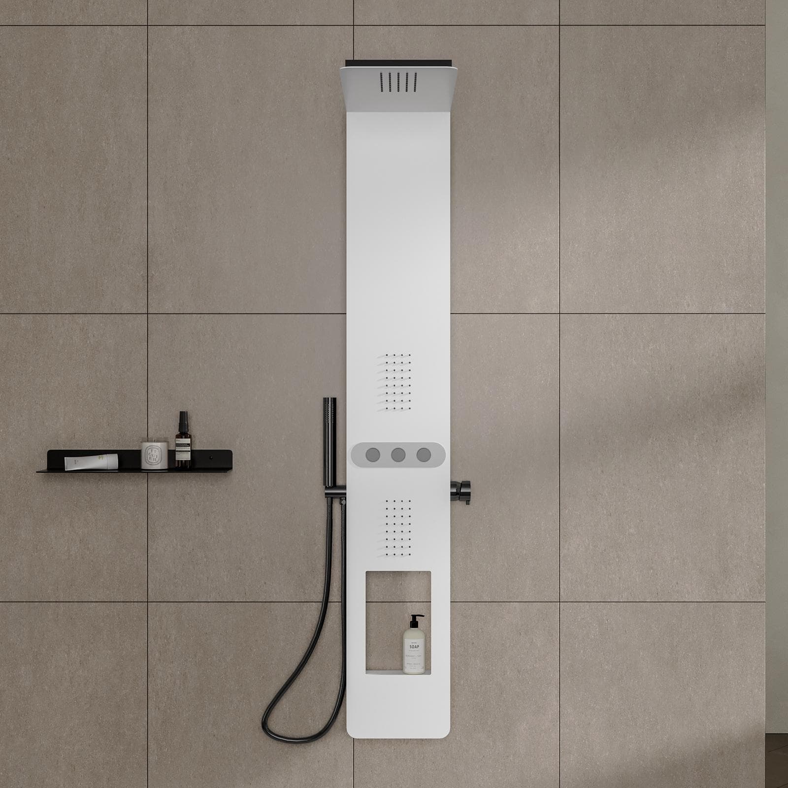 Pannello doccia idromassaggio ultraflat bianco e nero - Bender