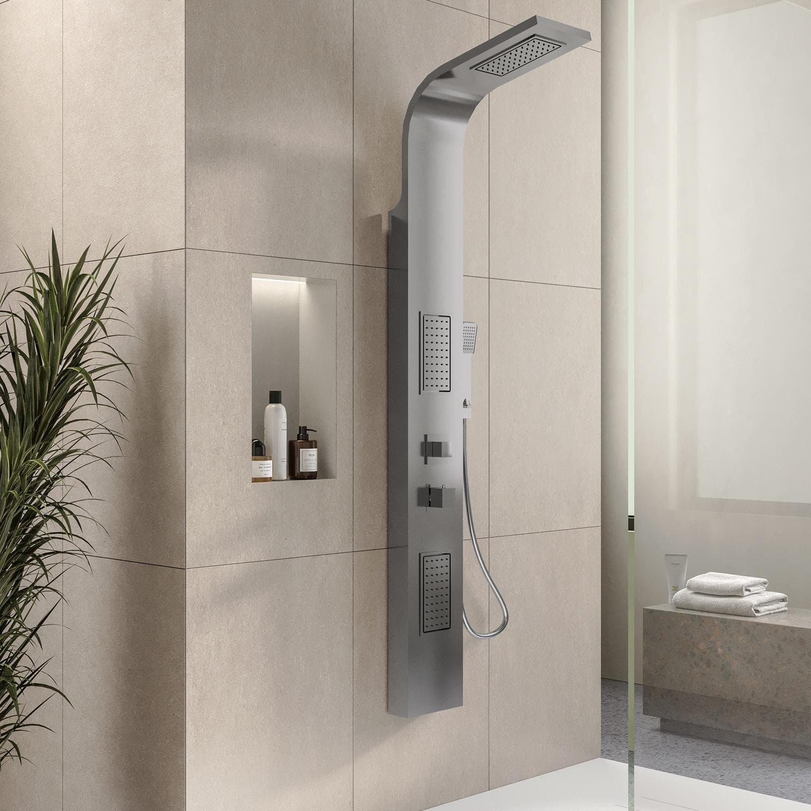 Pannello doccia termostatico idromassaggio multigetto acciaio inox - Denver