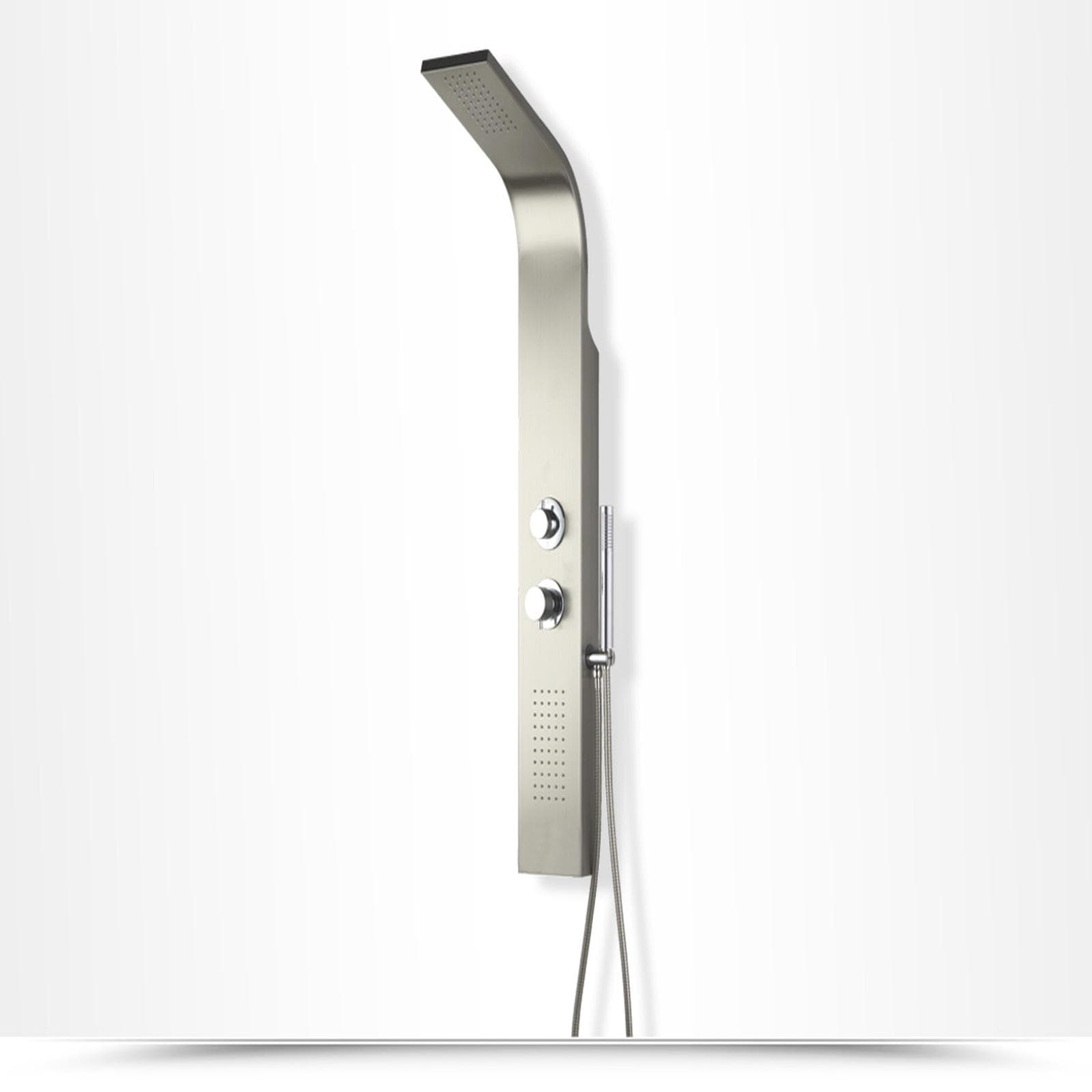 Pannello doccia termostatico in acciaio inox satinato getti idromassaggio - Swing