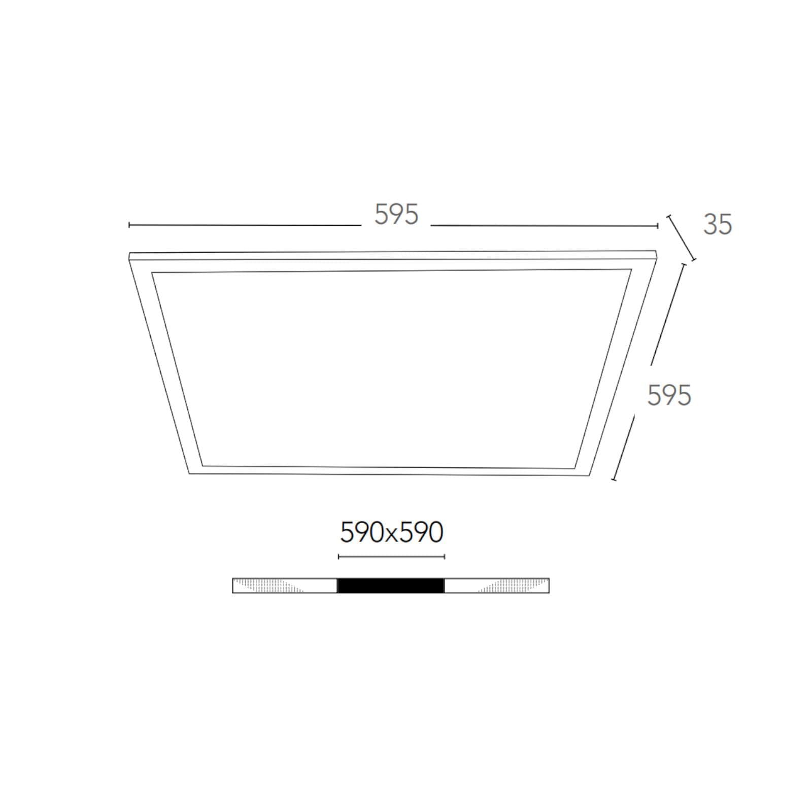 Pannello led bianco freddo 59,5x59,5 cm in alluminio bianco