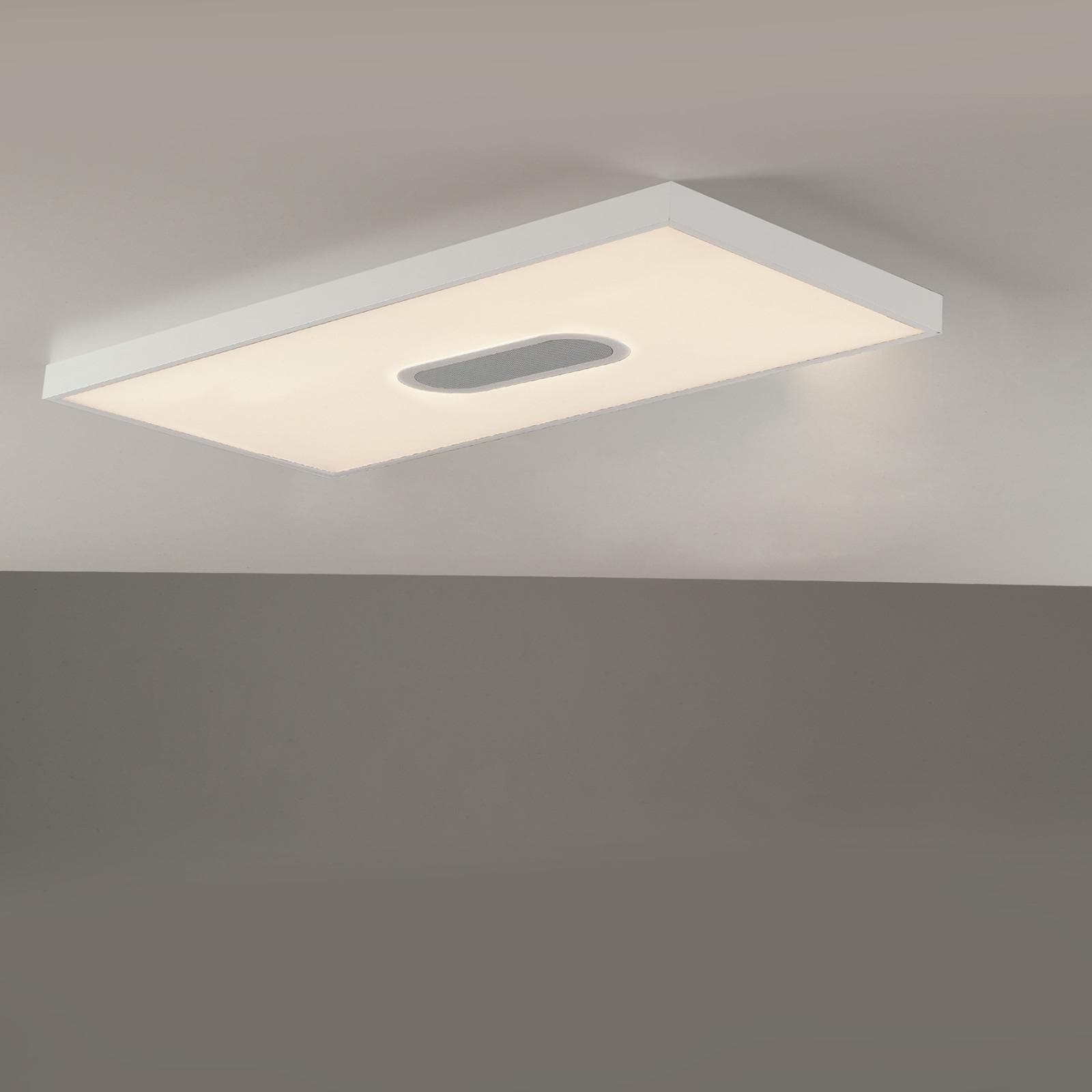 Pannello led con speaker bluetooth 59,5x29,5 cm in alluminio bianco