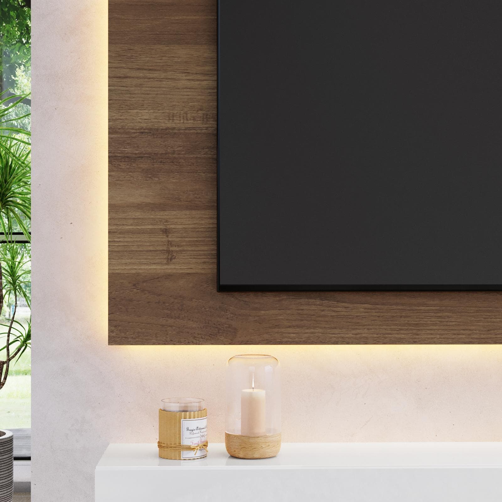 Pannello porta tv 180x100h cm mercure con foro passacavi - Clary