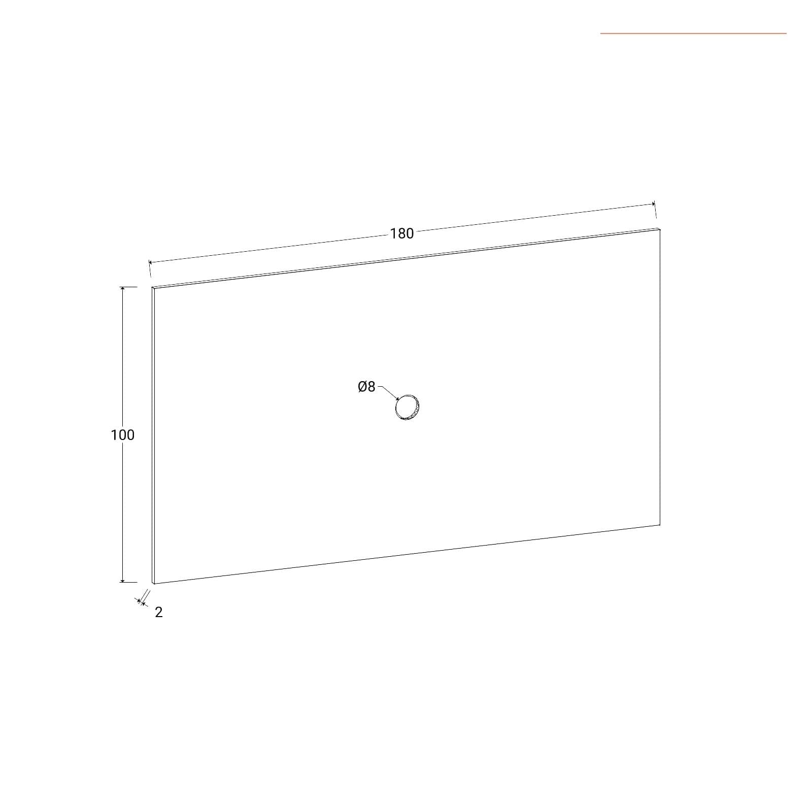 Pannello porta tv 180x100h cm mercure con foro passacavi - Clary