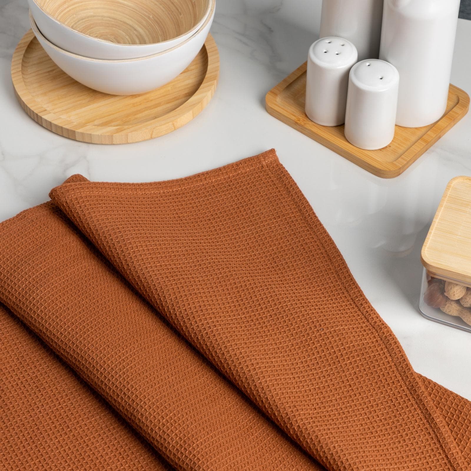 Panno da cucina 70x45 cm in cotone color mattone