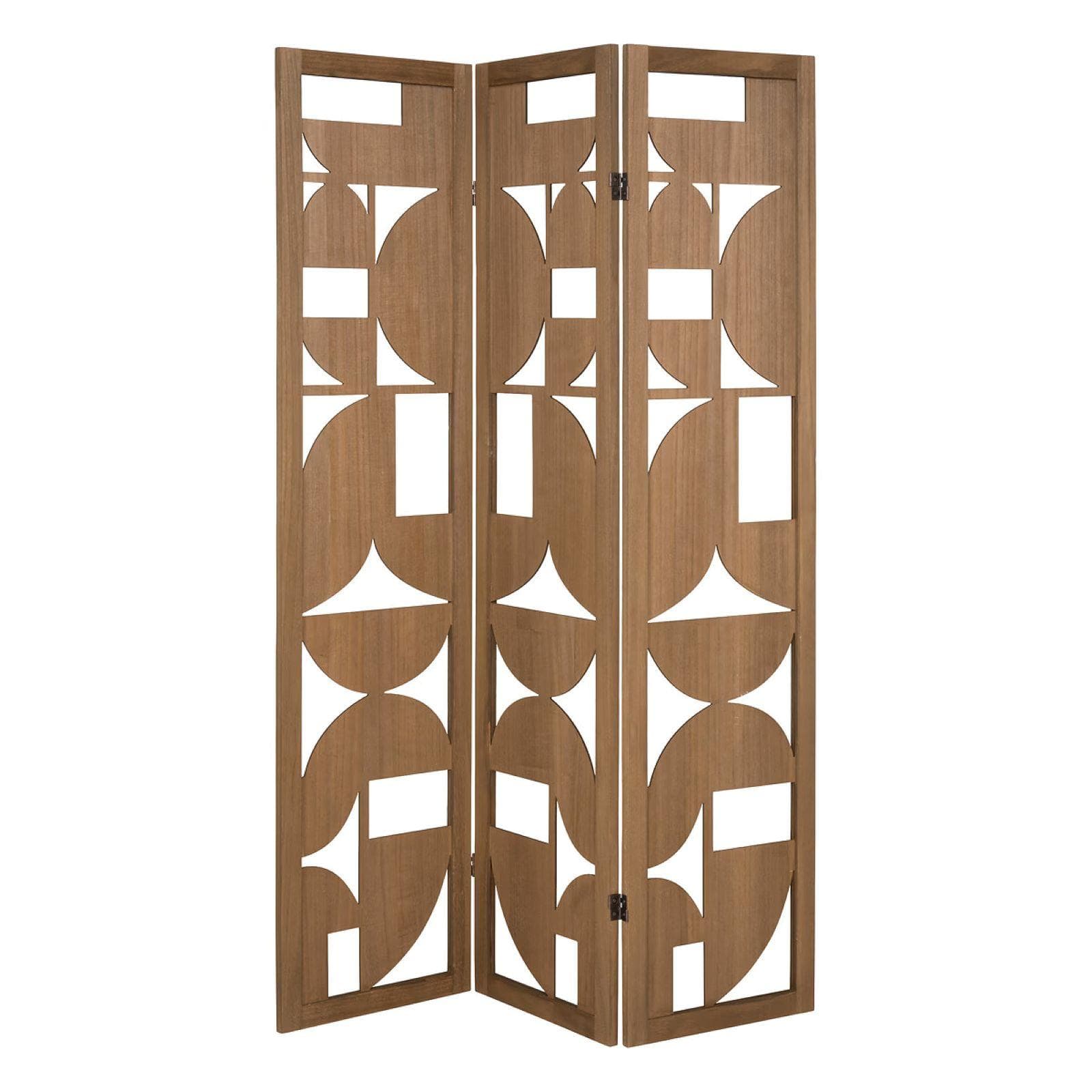 Paravento 120x170h cm in legno naturale intagliato