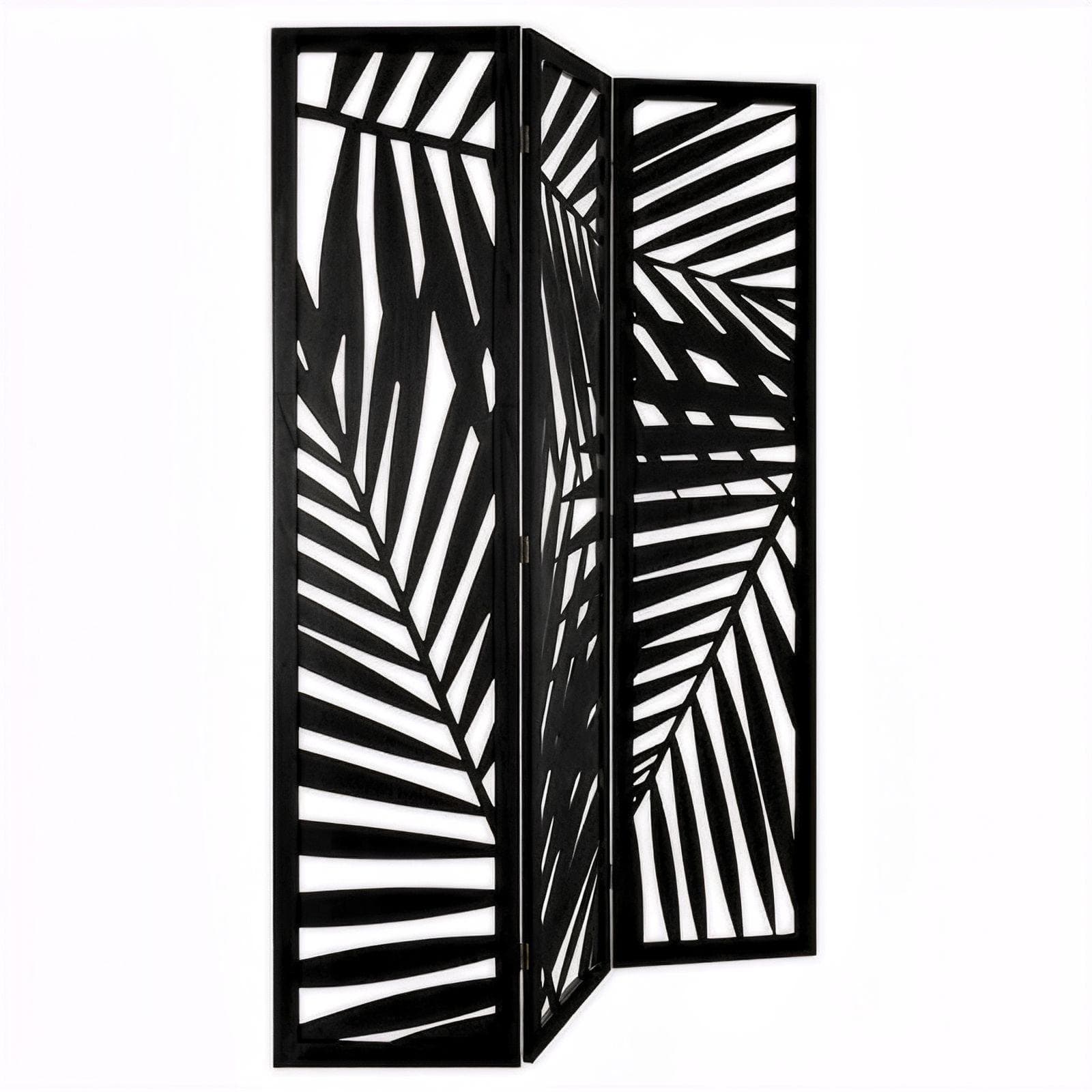 Paravento 120x170h cm in legno nero intagliato - Haruki