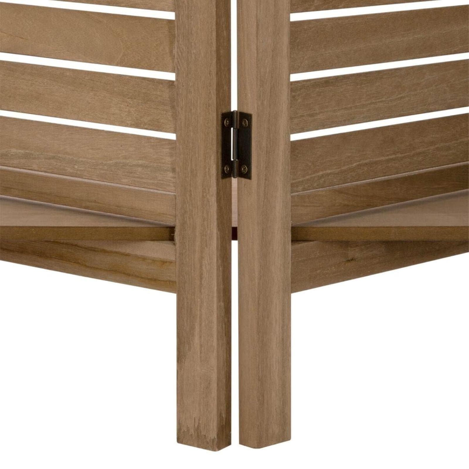 Paravento espositore 120x170h cm in legno naturale con ripiani - Taji