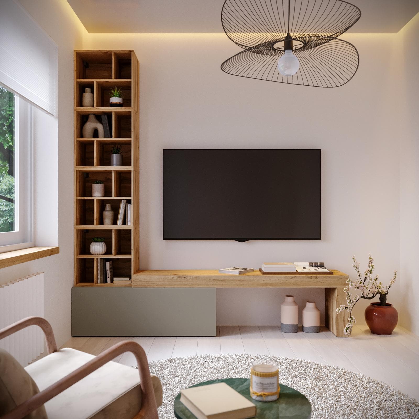 Parete attrezzata 230 cm rovere wotan e tortora - Kayros