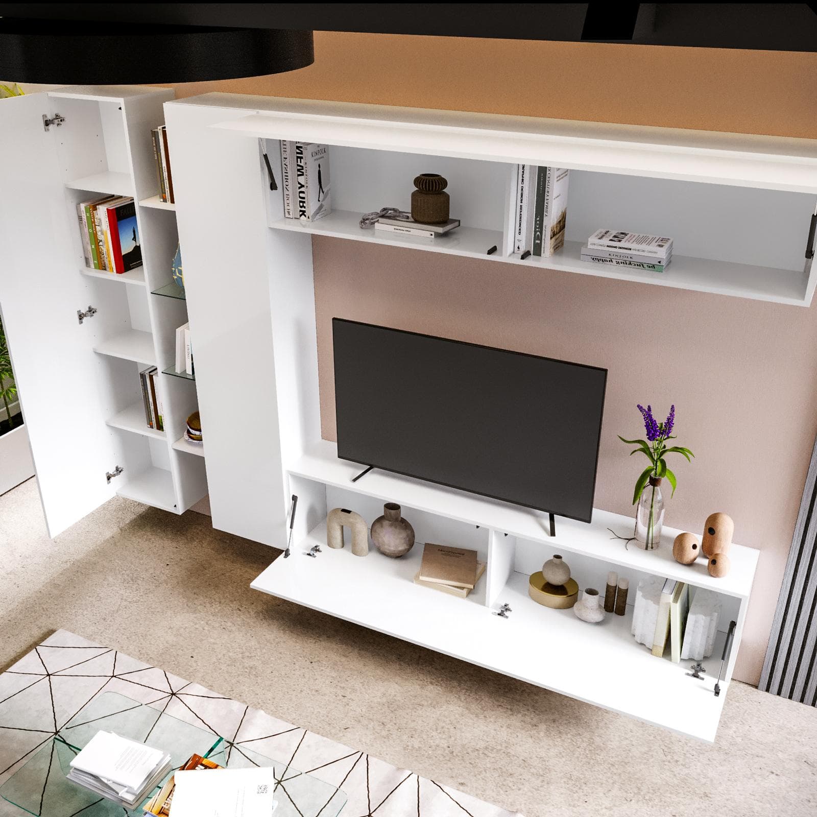 Parete attrezzata 280x30 cm bianco - Kayros