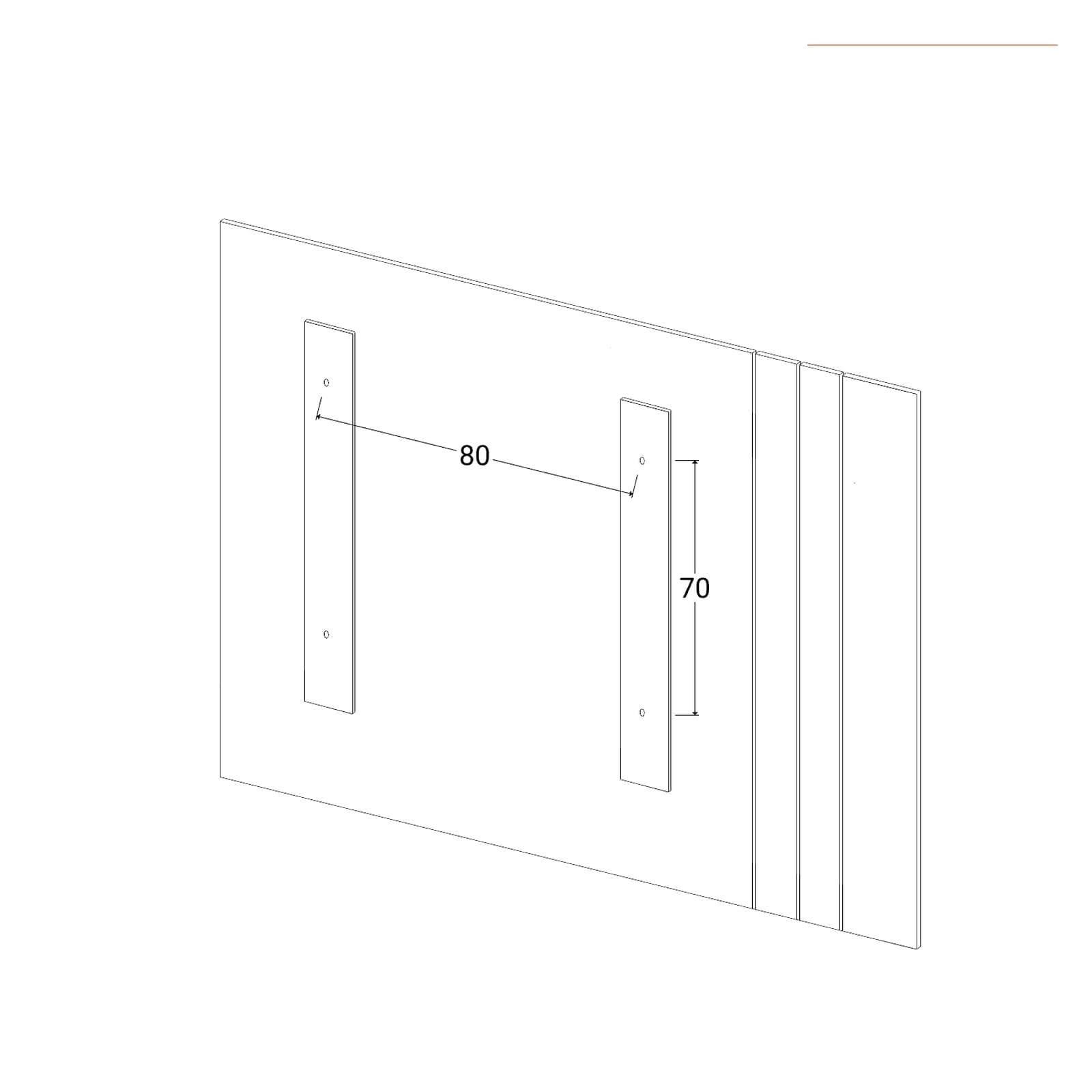 Parete attrezzata sospesa 154x120h cm pannello antracite con porta tv e mensola bianco - Moyo