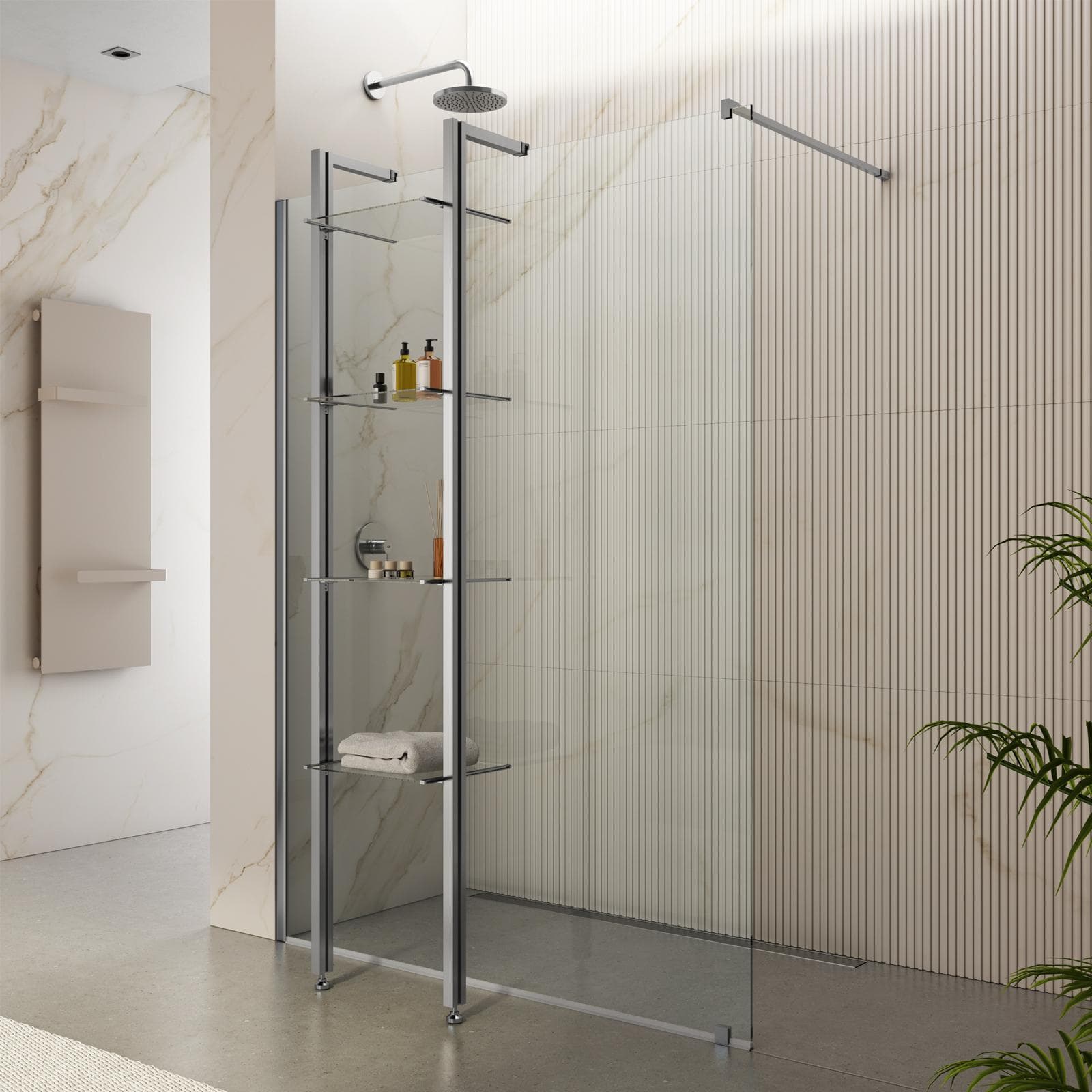 Set mensole per box doccia 42 cm cromo - Aqua