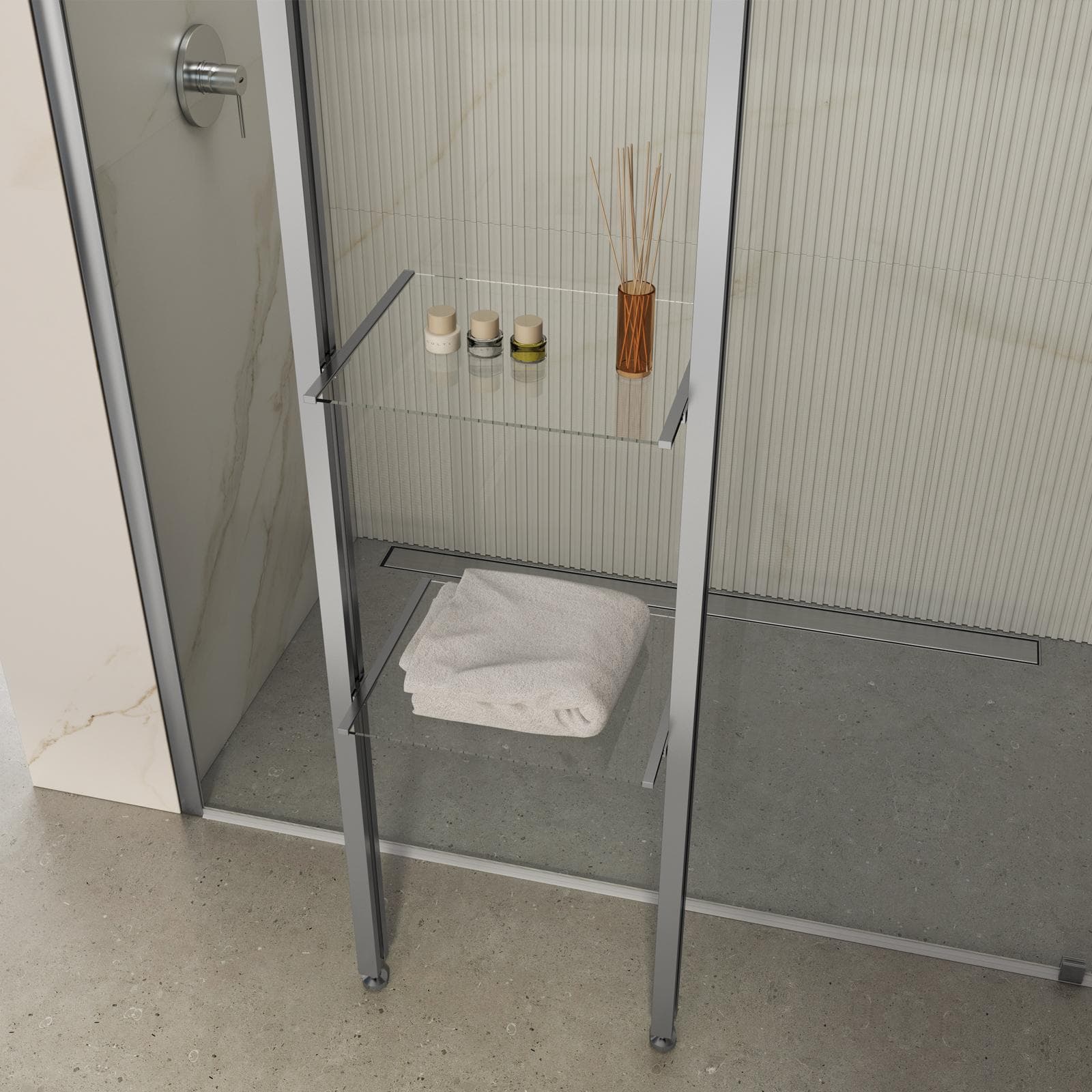 Set mensole per box doccia 42 cm cromo - Aqua