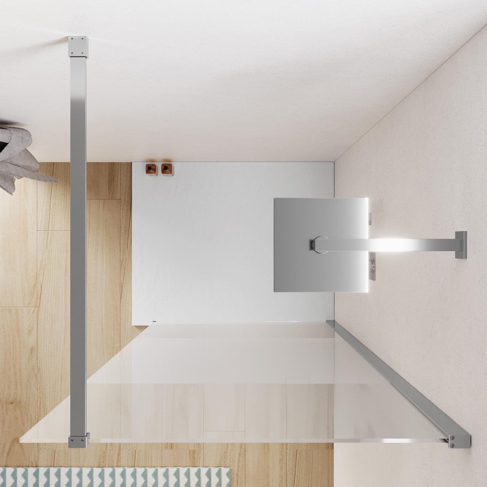 Box doccia Walk in 100 cm vetro anticalcare serigrafato e profilo cromo 200h - Keep