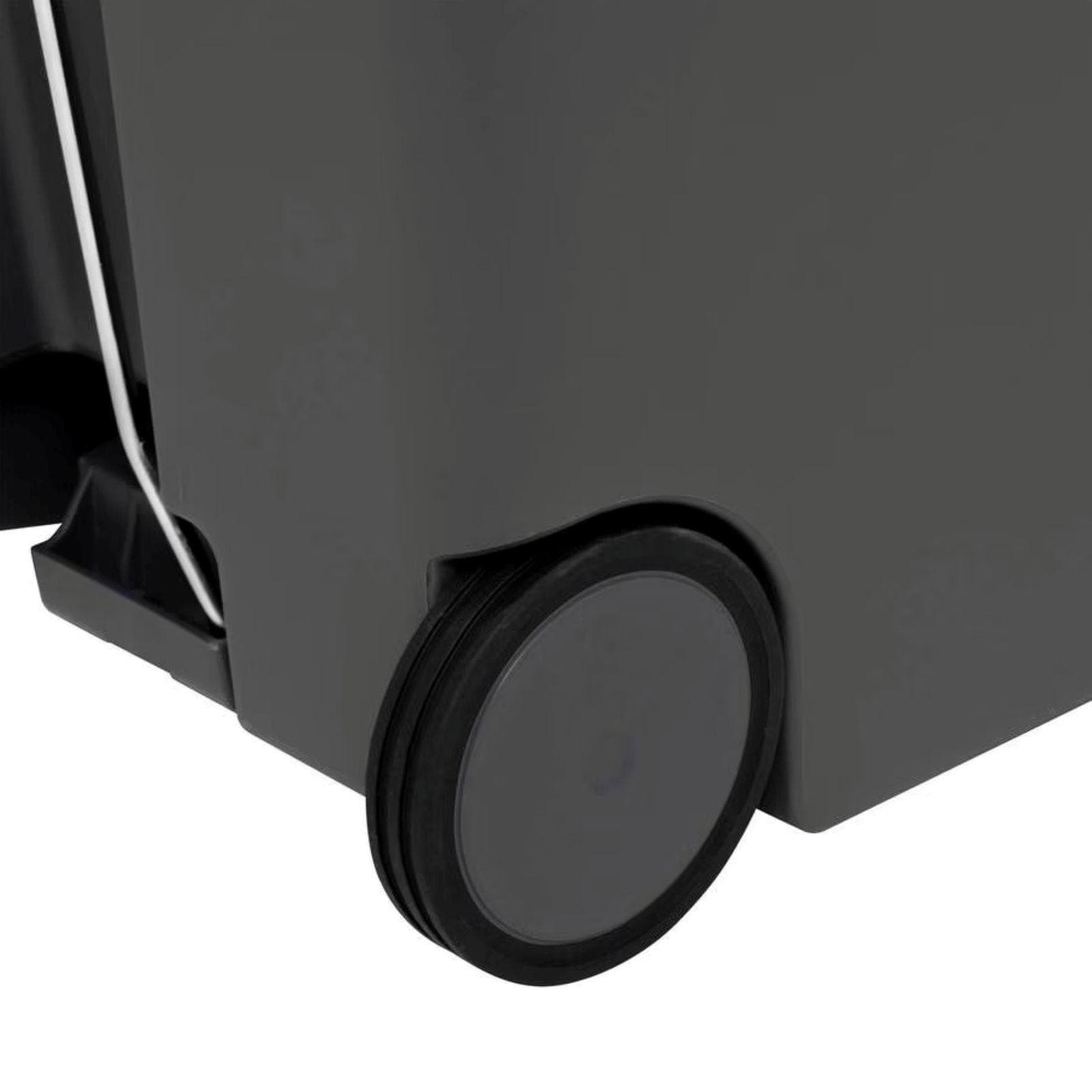Pattumiera 45L in polipropilene grigio e acciaio inox con ruote