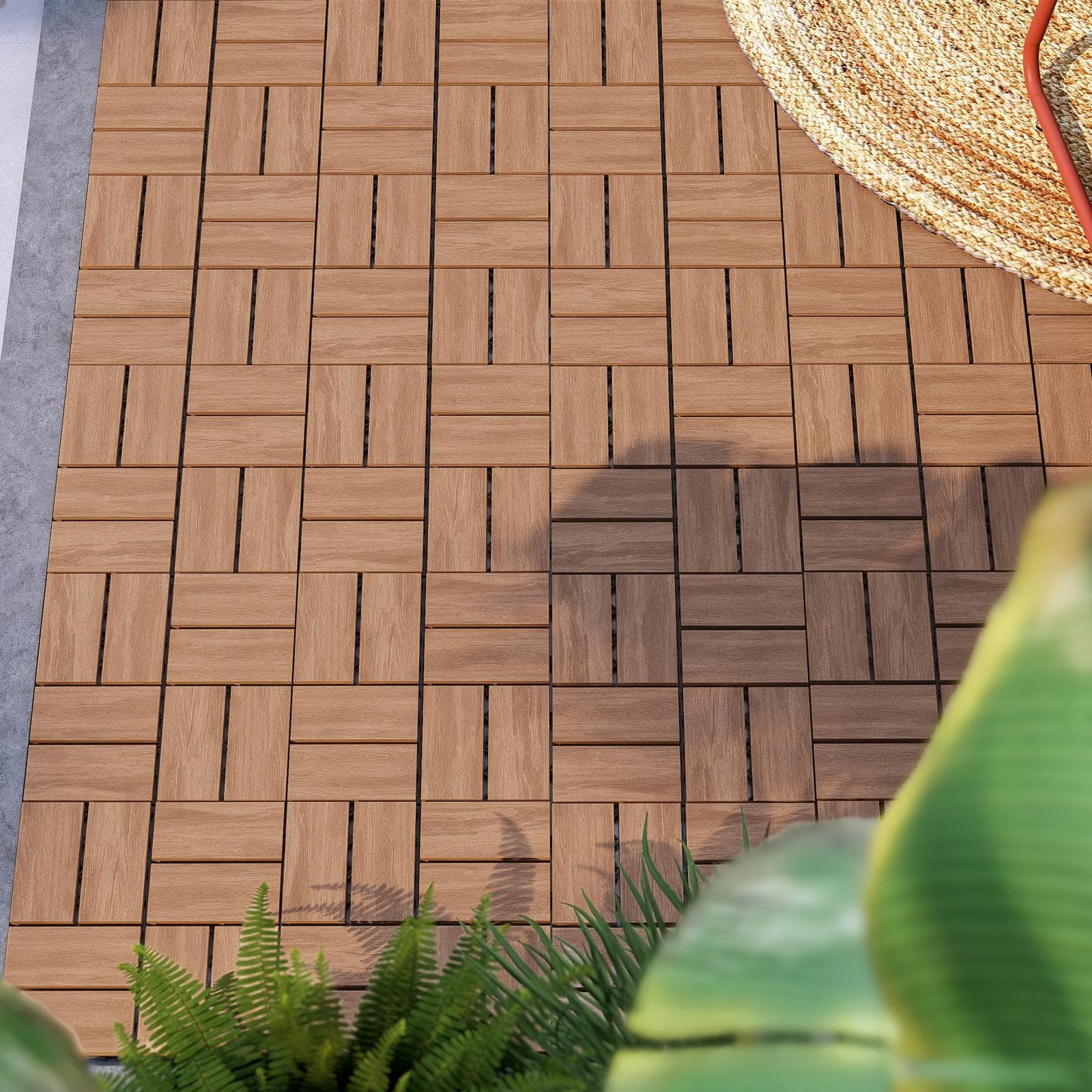 Pavimento ad incastro da esterno 30x30 cm autobloccante effetto legno - Nuvil
