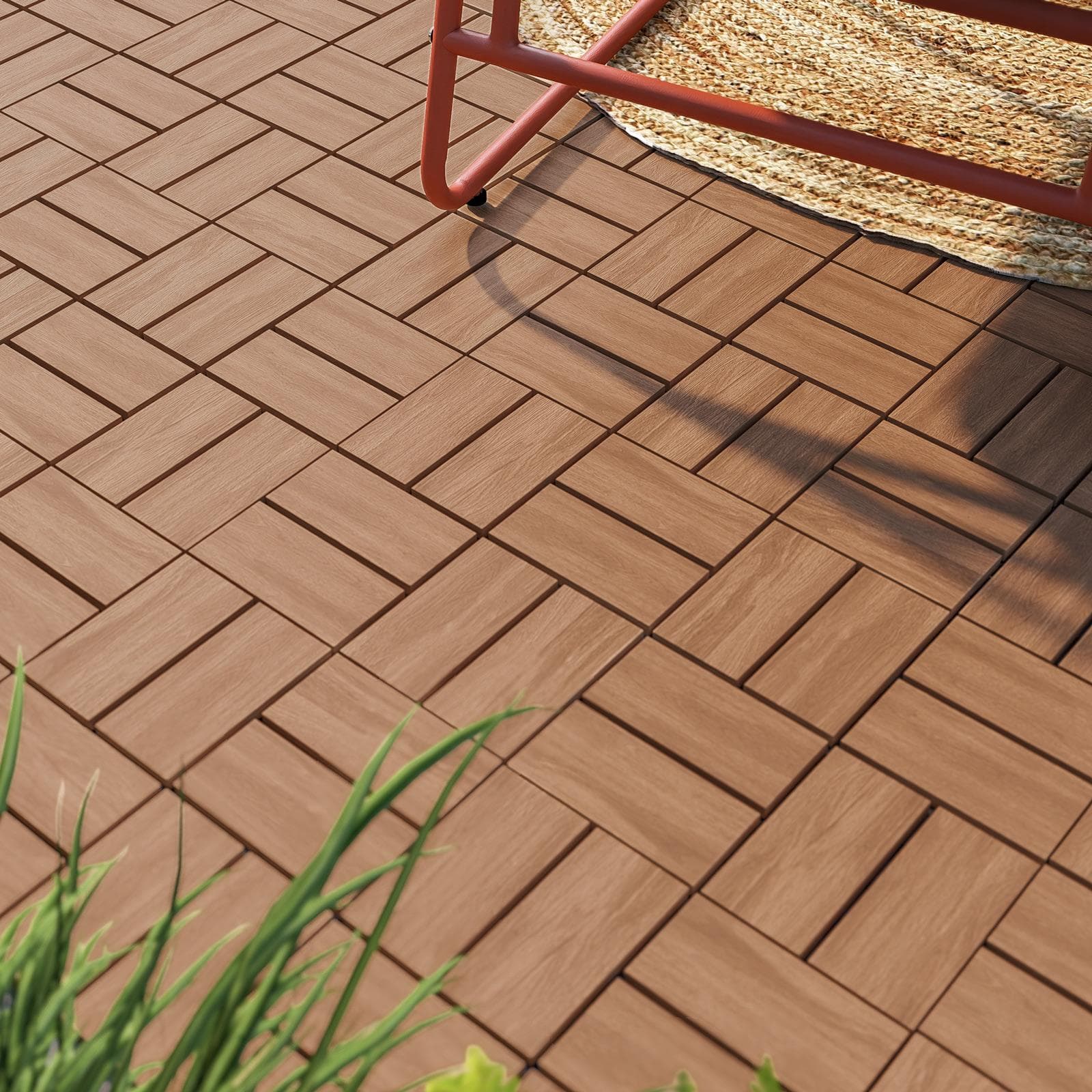 Pavimento ad incastro da esterno 30x30 cm autobloccante effetto legno - Nuvil