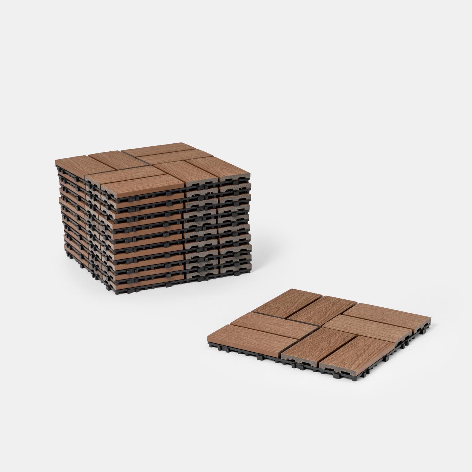 Pavimento ad incastro da esterno 30x30 cm autobloccante effetto legno - Nuvil