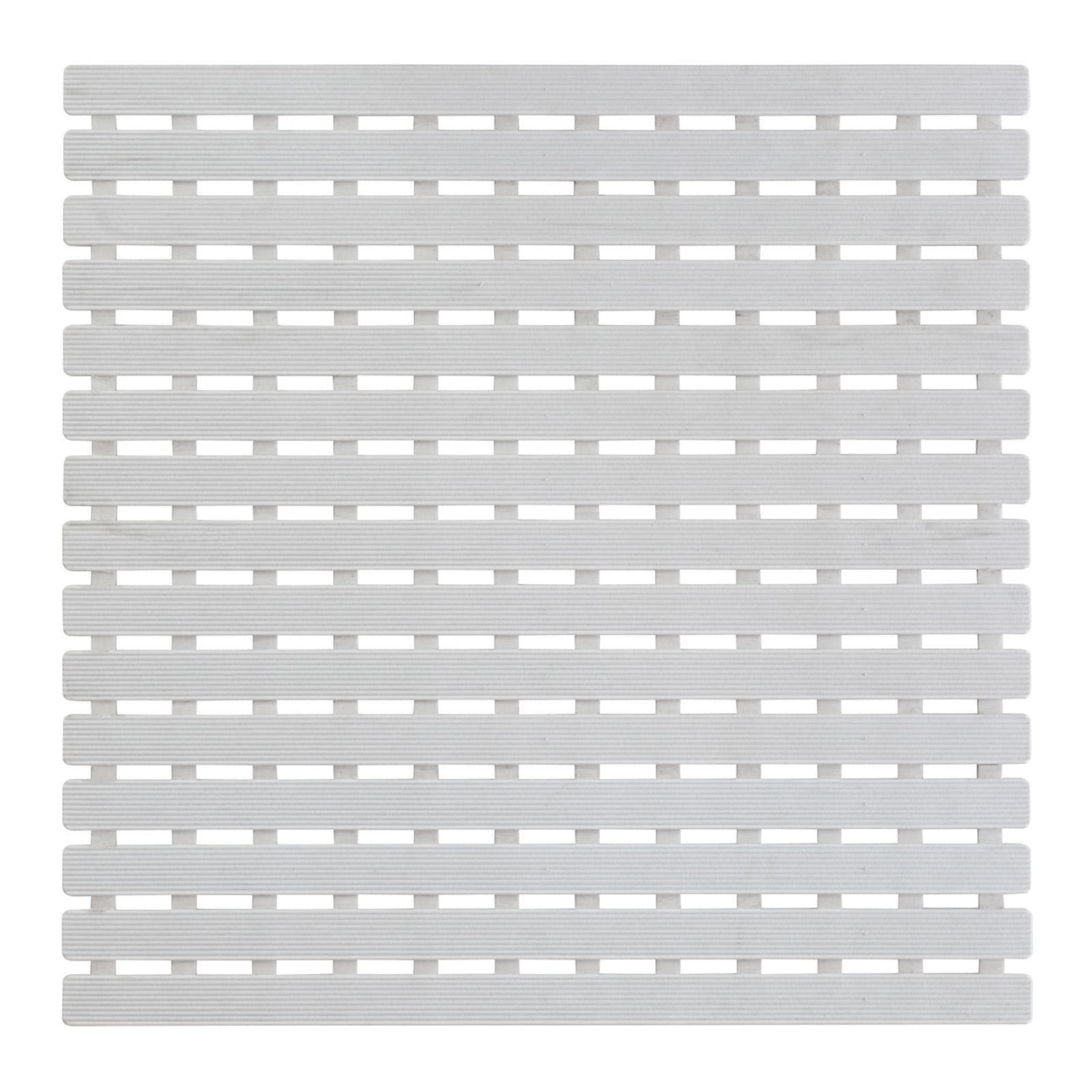 Pedana per doccia 54 x 54 cm con gomma antiscivolo bianco