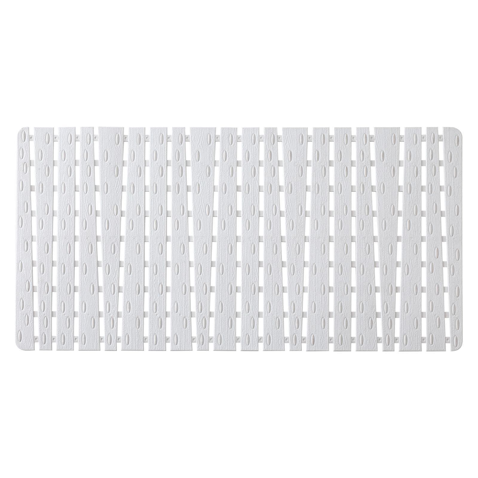 Pedana per doccia 40 x 80 cm con gomma antiscivolo bianco