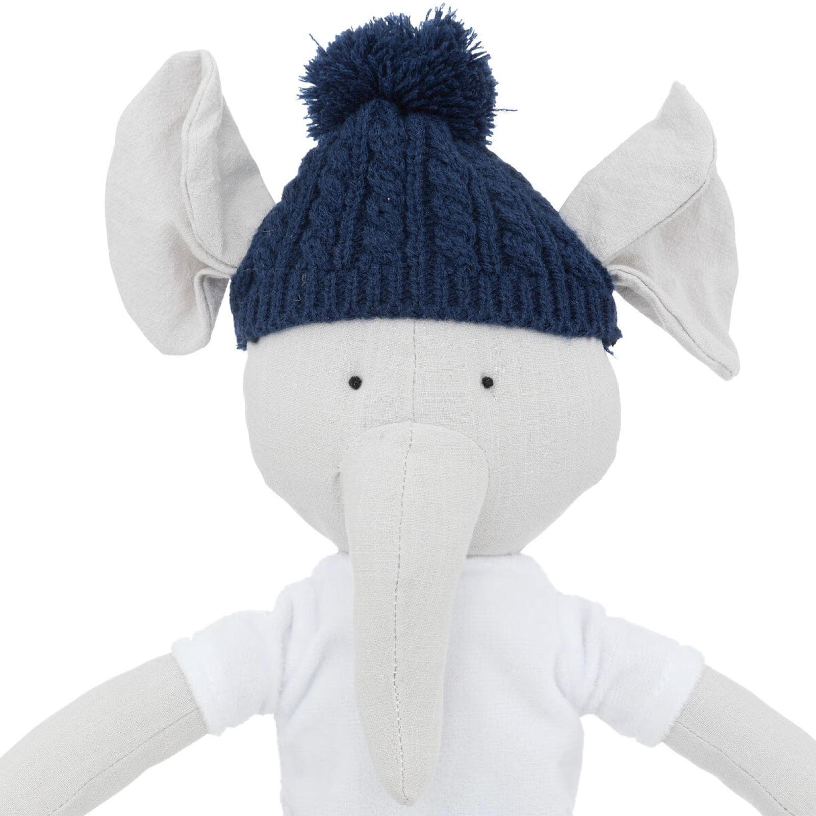 Peluche a forma di elefante 32h cm in velluto grigio - Kids
