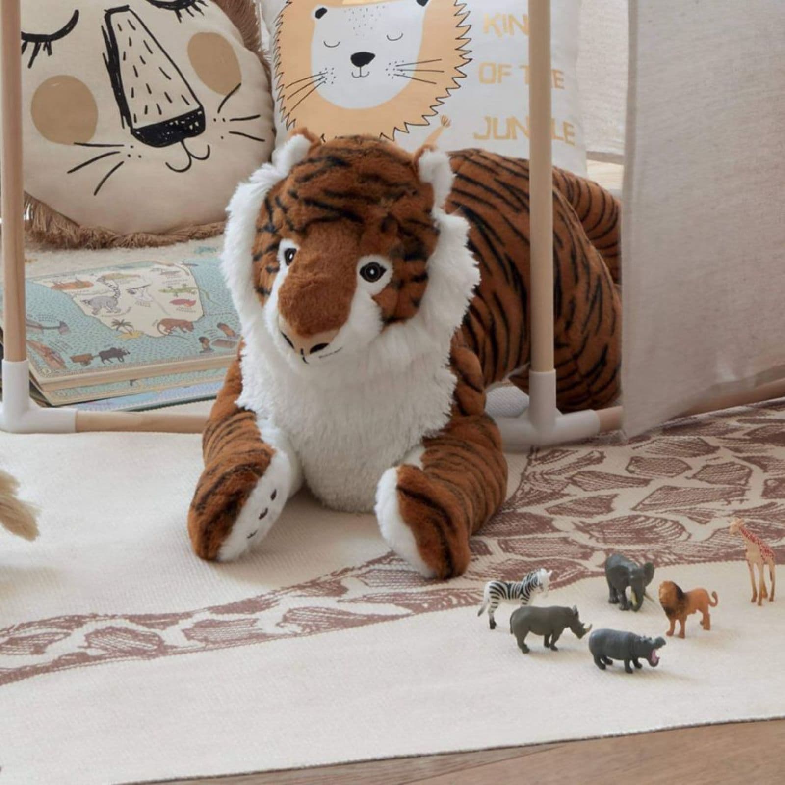 Peluche 77 cm a forma di tigre in velluto multicolore - Kids