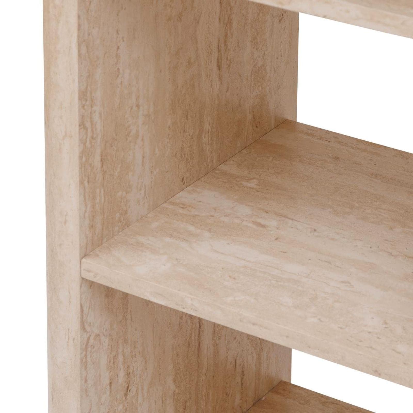 Penisola cucina 120x60 cm in legno effetto travertino beige con vani - Thayla