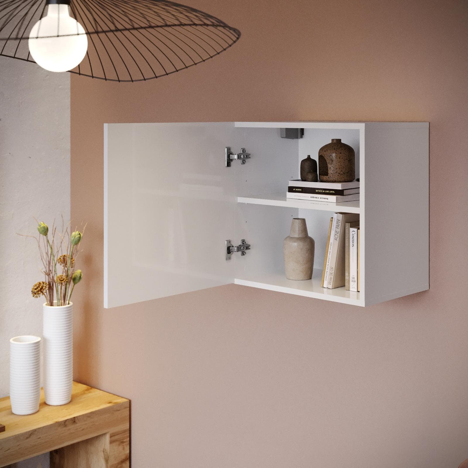 Pensile 50x50h cm con 1 anta bianco lucido - Kayros