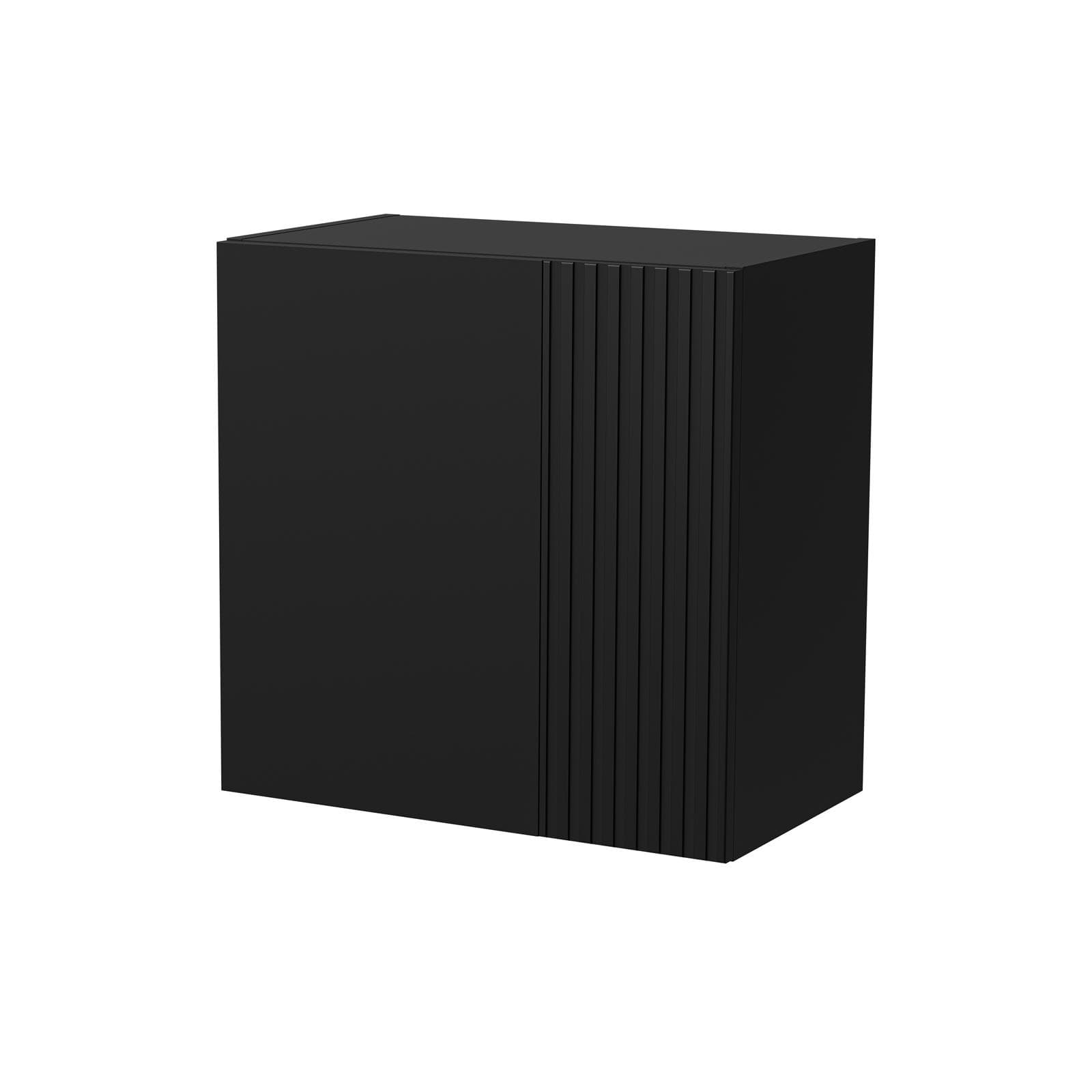 Pensile 50x50h cm nero opaco cannettato con 1 anta - Ingrid