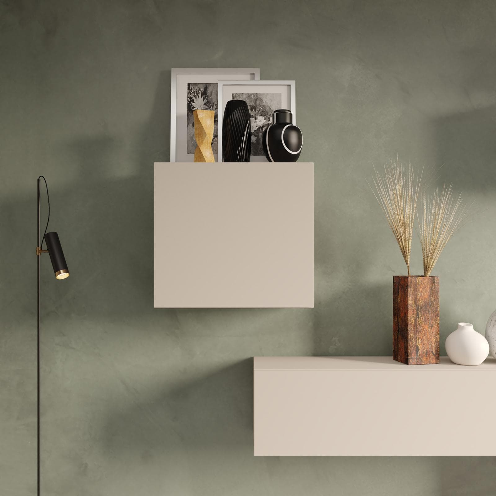 Pensile 55x50h cm cashmere con anta reversibile - Clary