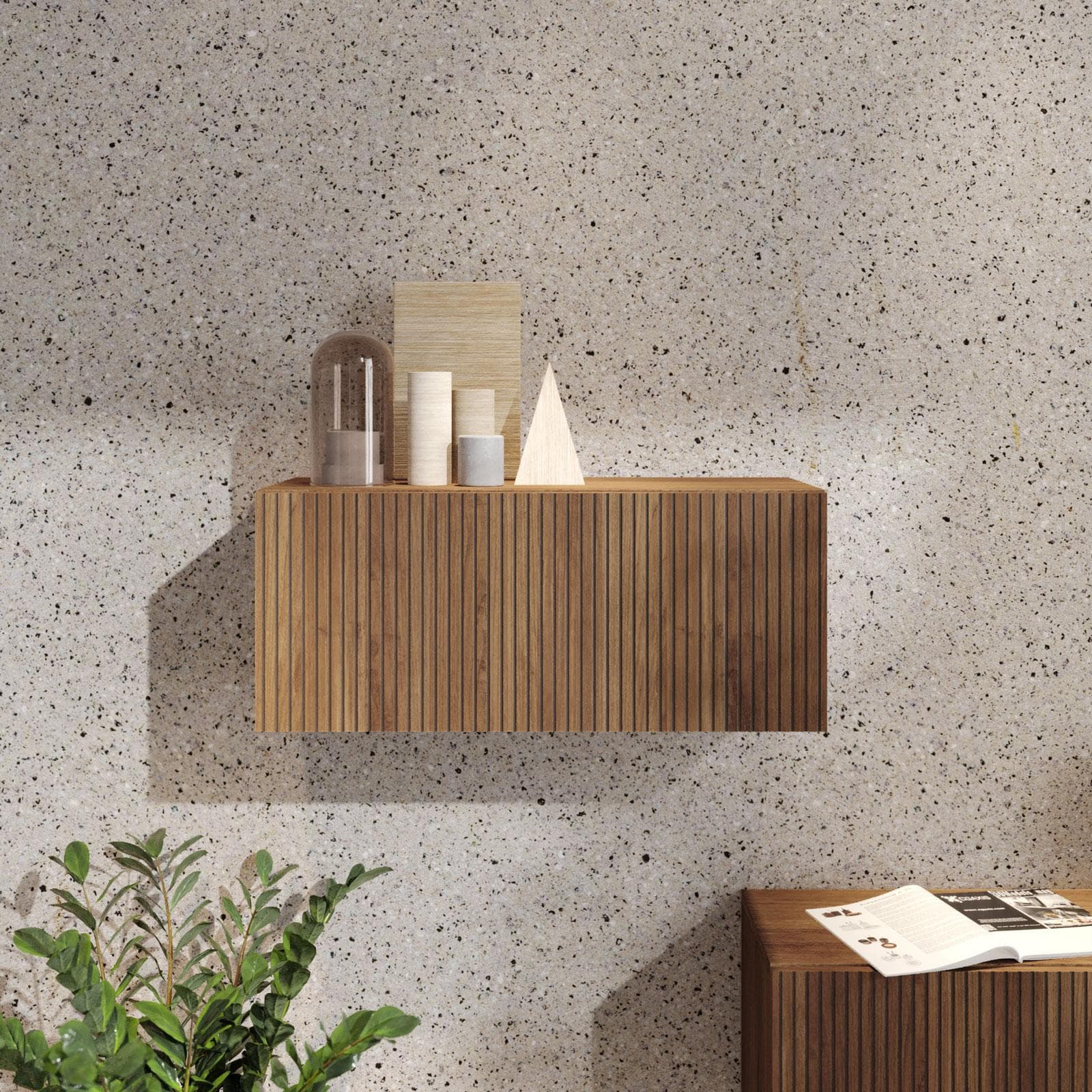 Pensile 69x28h cm cannettato mercure con anta reversibile - Clary
