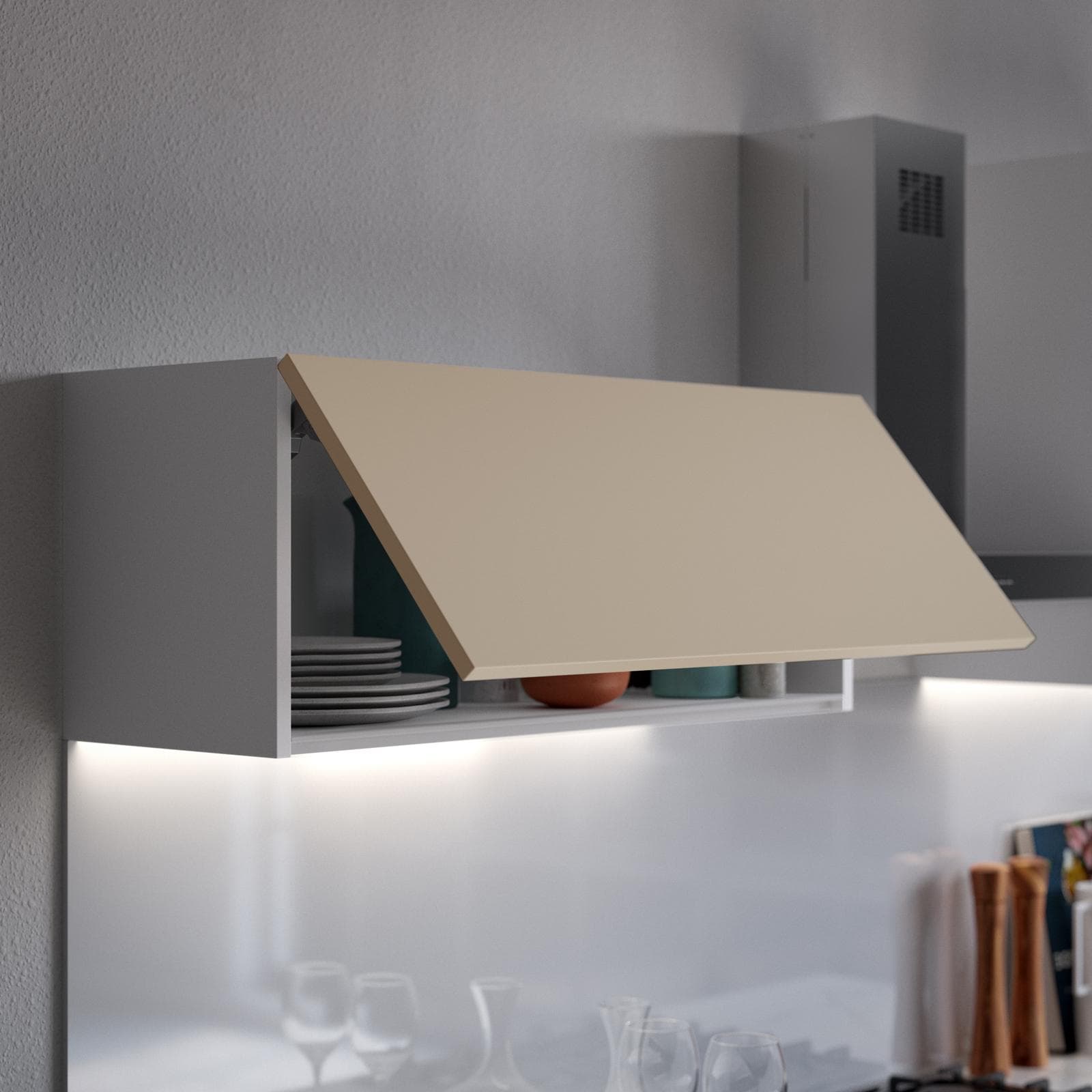 Pensile 90x36h cm bianco con anta vasistats cashmere soft close - Domy e Zyva