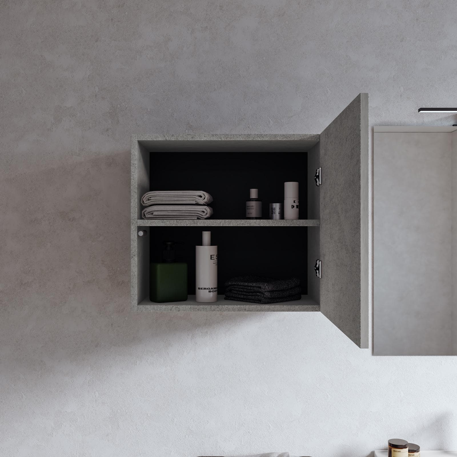 Pensile bagno 55x50 h cm con anta reversibile grigio pietra - Plain