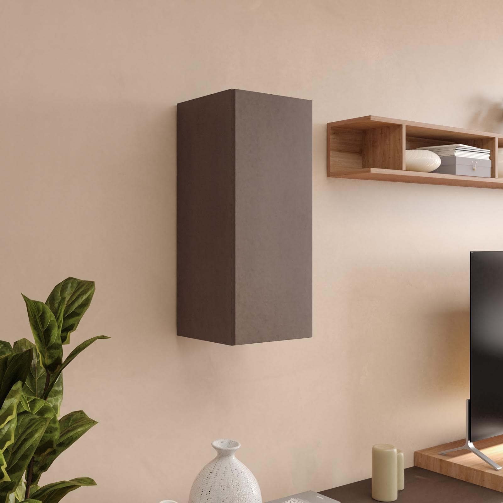 Pensile 28x69h cm bronzo con anta reversibile - Clary