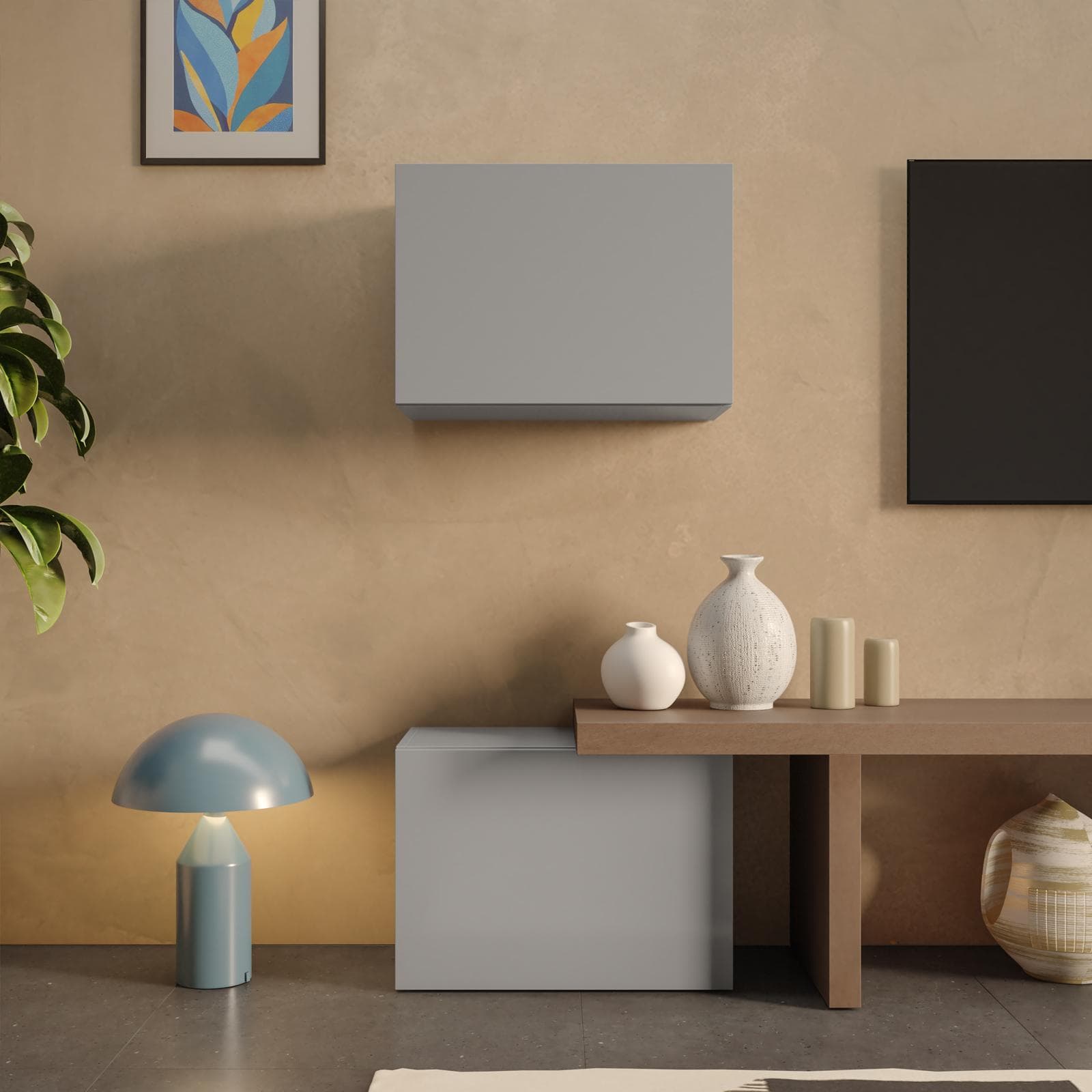Modulo da terra 55x40h cm ardesia con anta reversibile - Clary