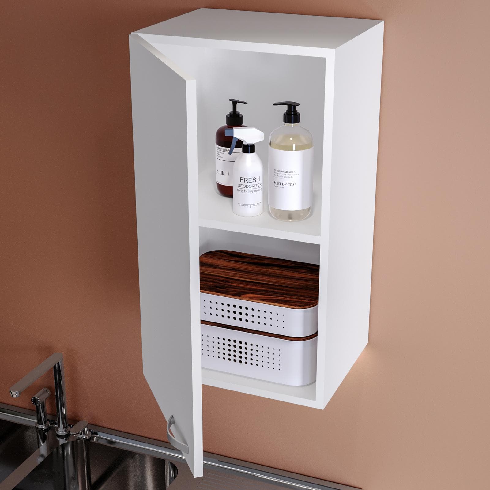 PENSILE CUCINA 40 CM BIANCO OPACO