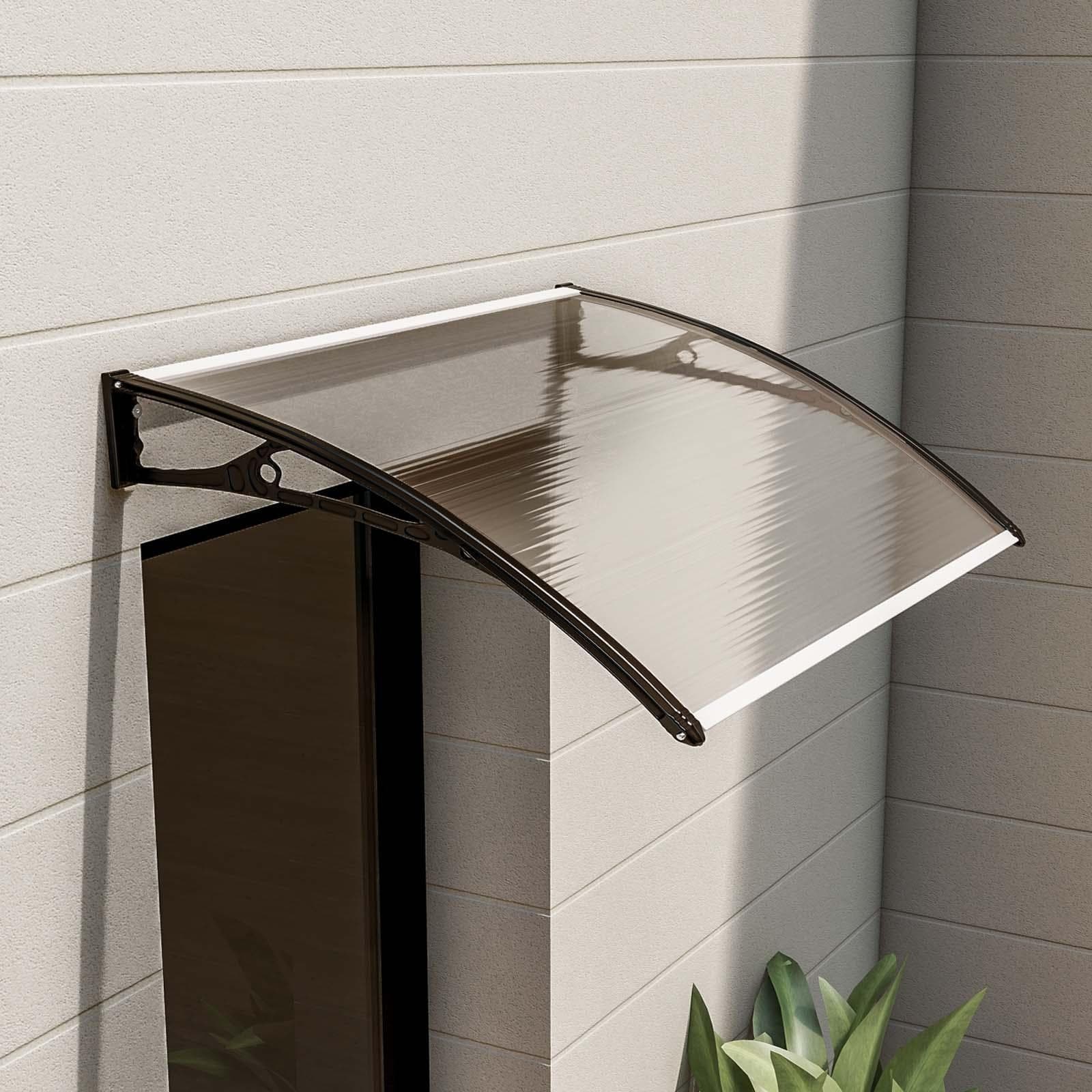 Pensilina 100x60 cm struttura nera copertura trasparente - Sirocco