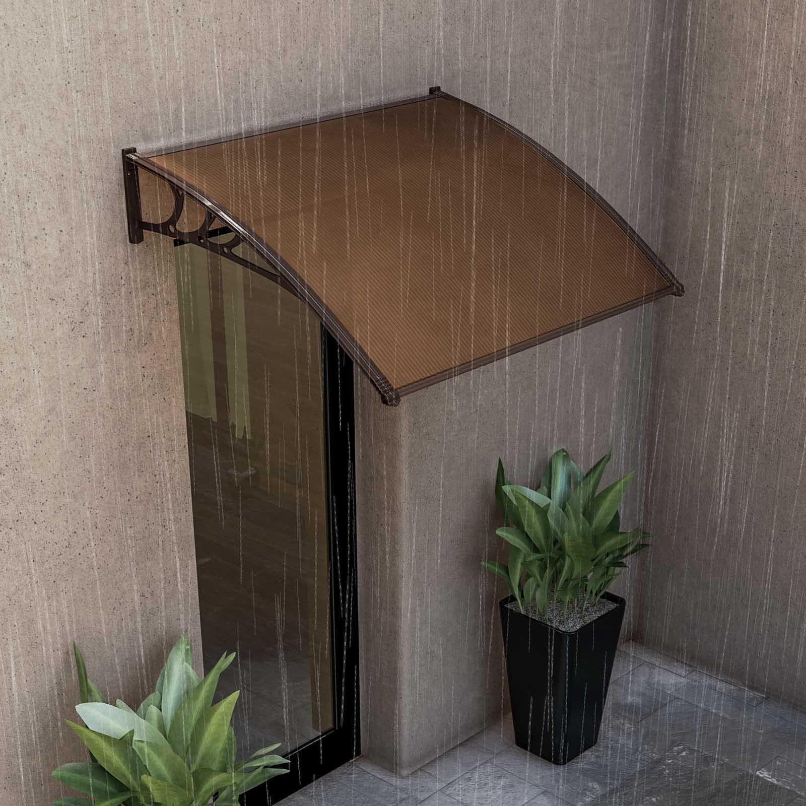 Pensilina 100x80 cm struttura marrone copertura fumè - Sirocco