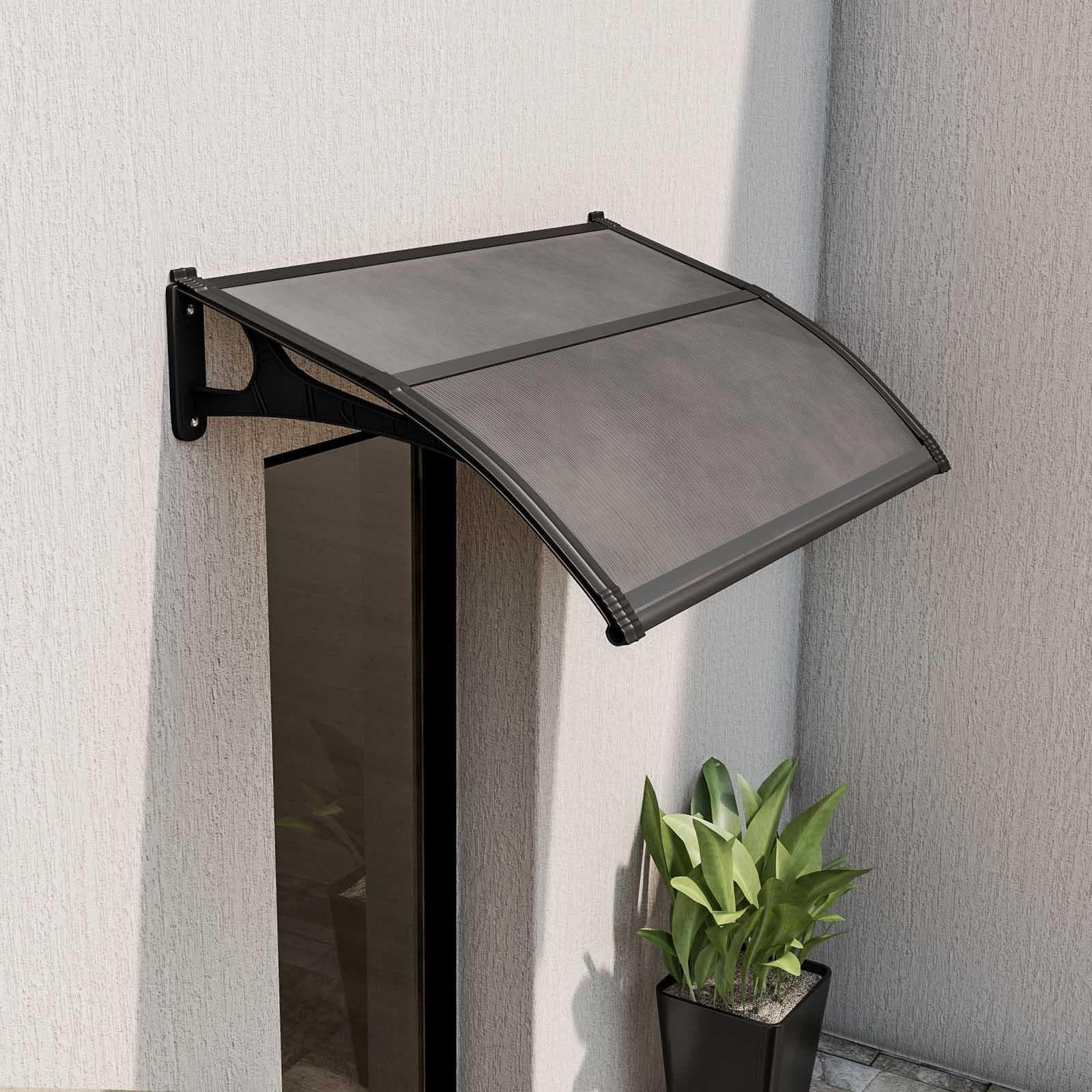 Pensilina 135x100 cm struttura nera copertura grigio scuro satinato - Brise